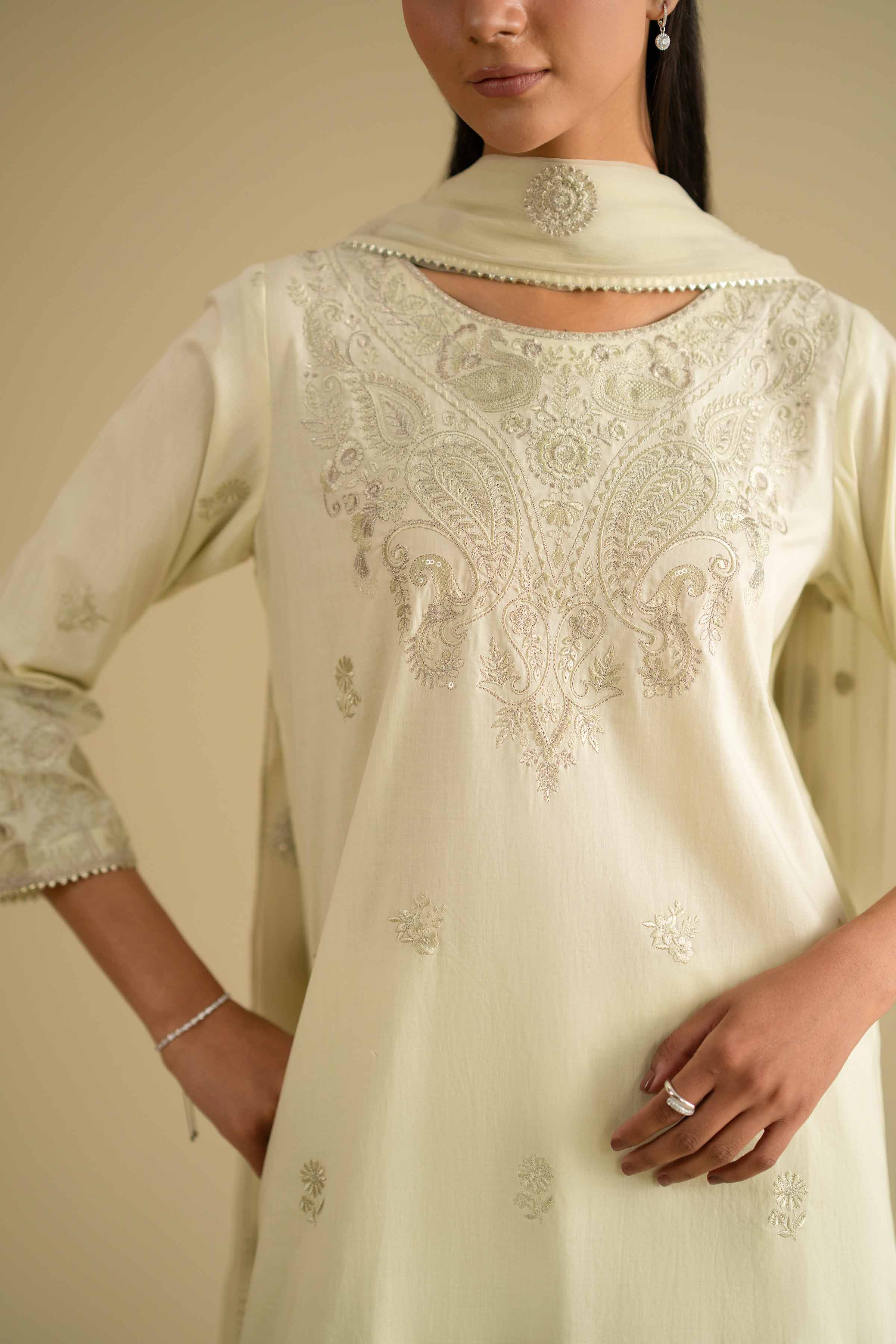 3 Piece - Embroidered Suit - KFE26-88 - Image 7