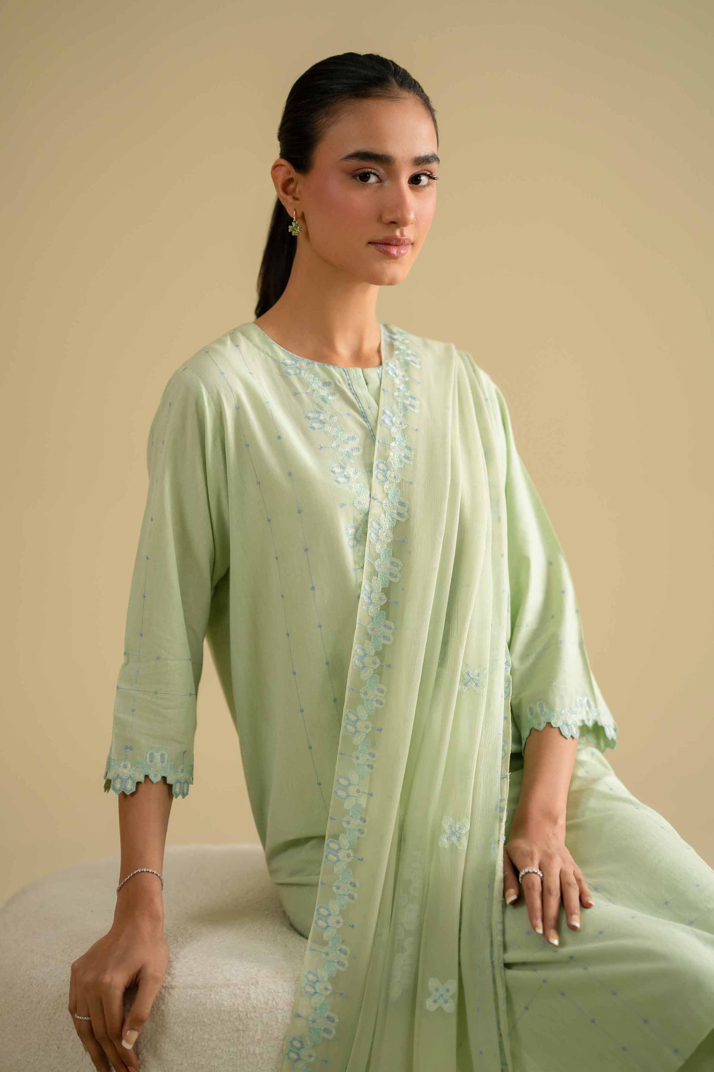 3 Piece - Embroidered Suit - KFE26-93 - Image 2