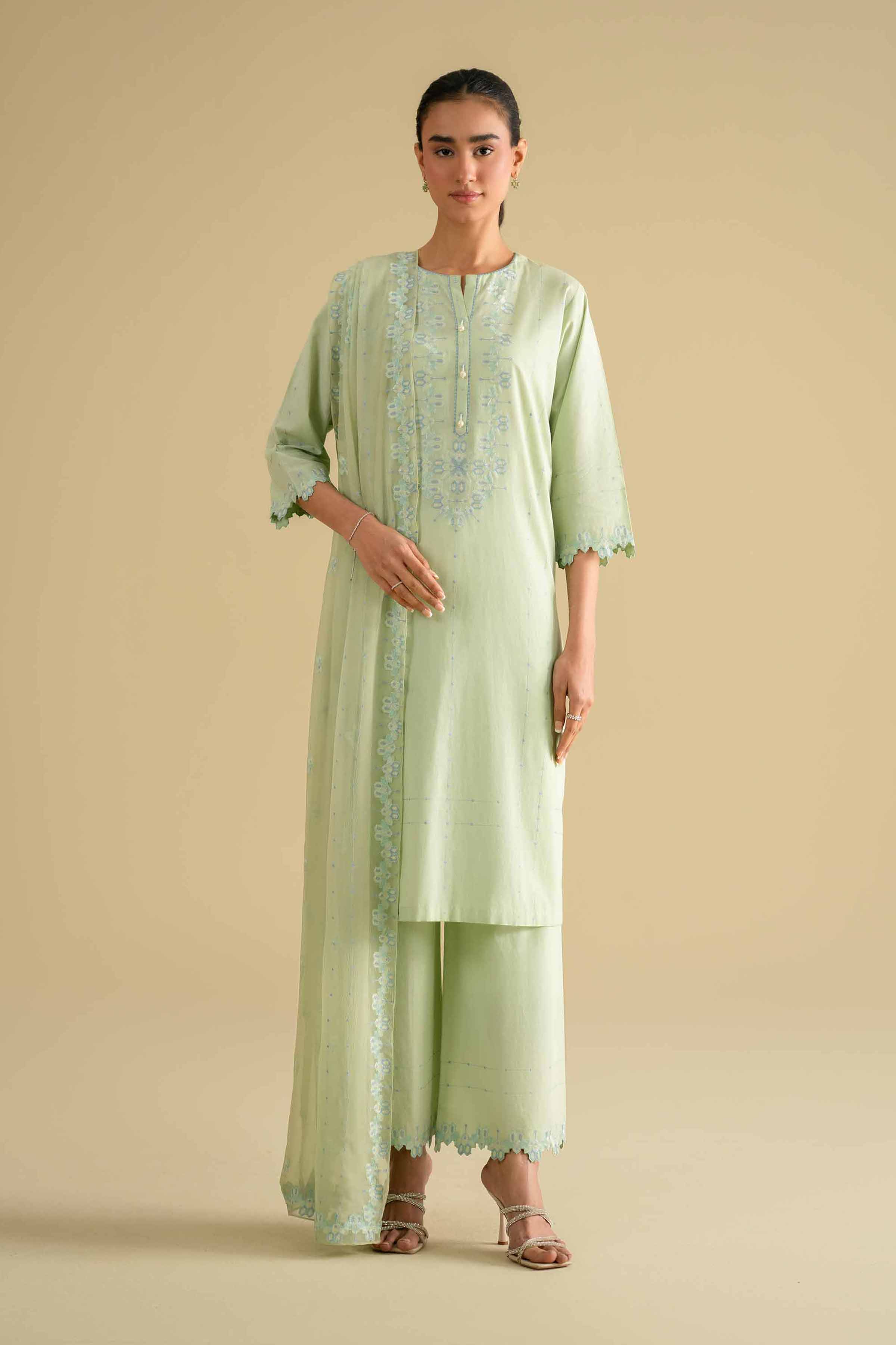 3 Piece - Embroidered Suit - KFE26-93 - Image 4