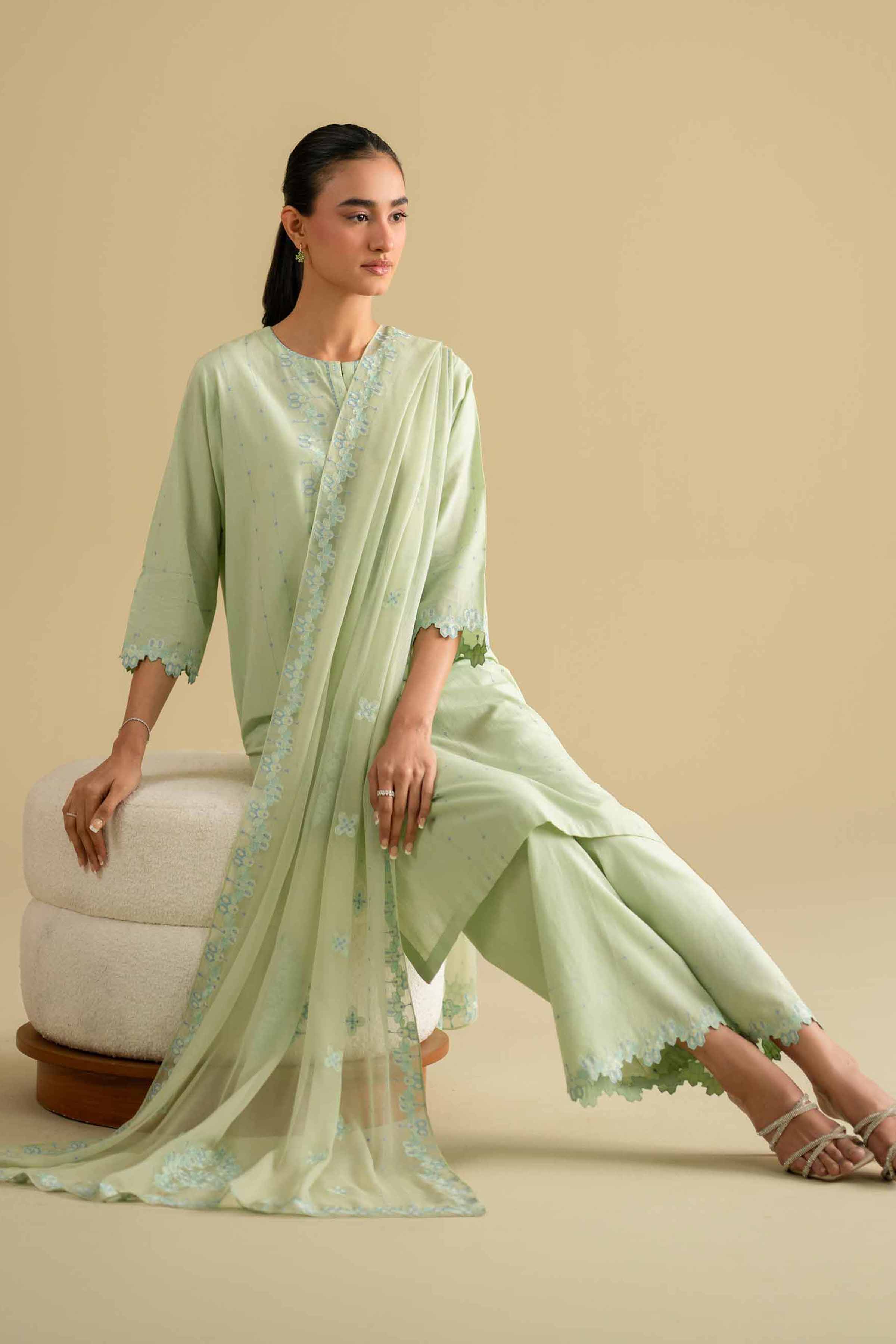3 Piece - Embroidered Suit - KFE26-93 - Image 6