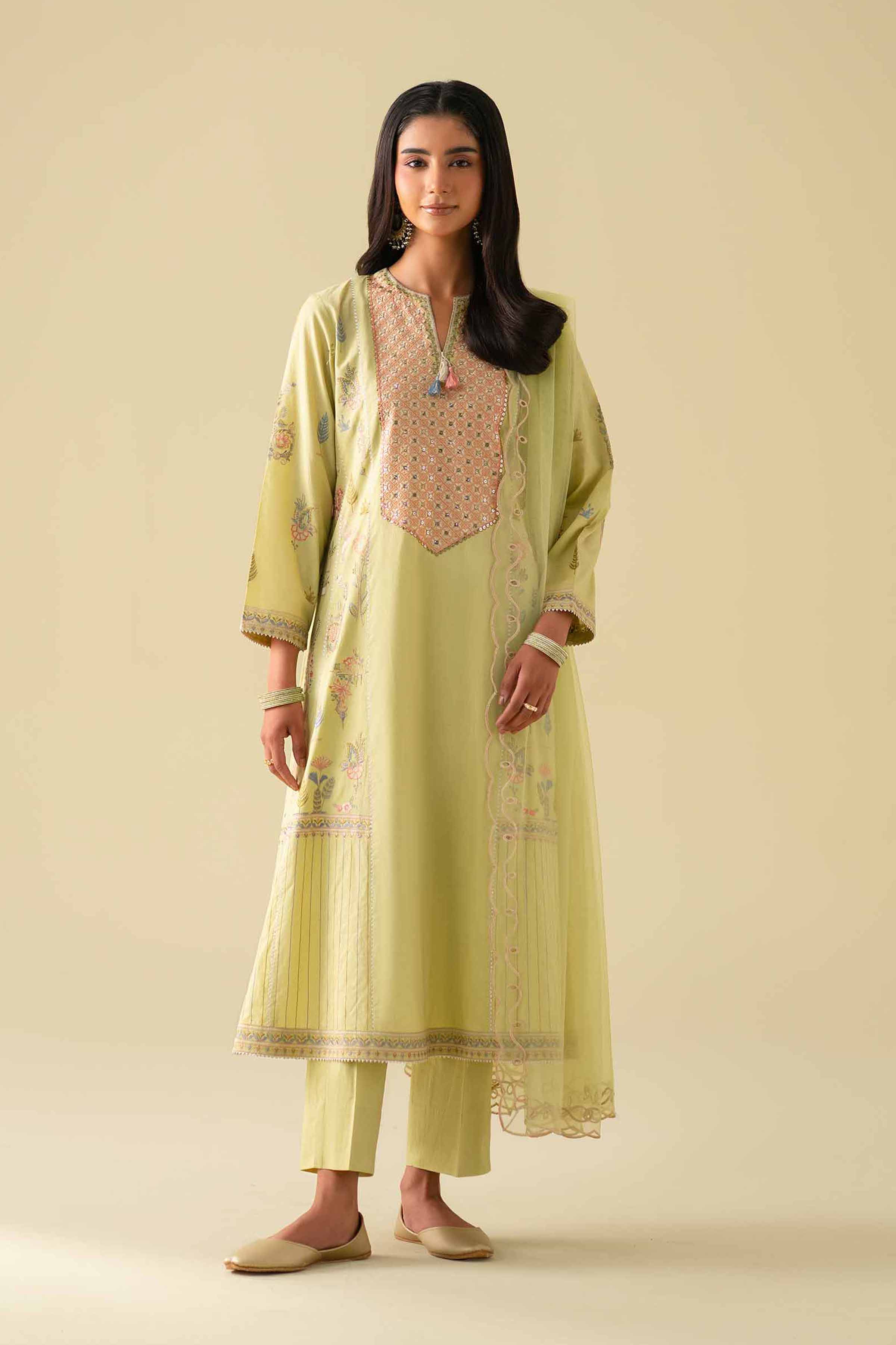 3 Piece - Embroidered Suit - KFE26-98 - Image 3
