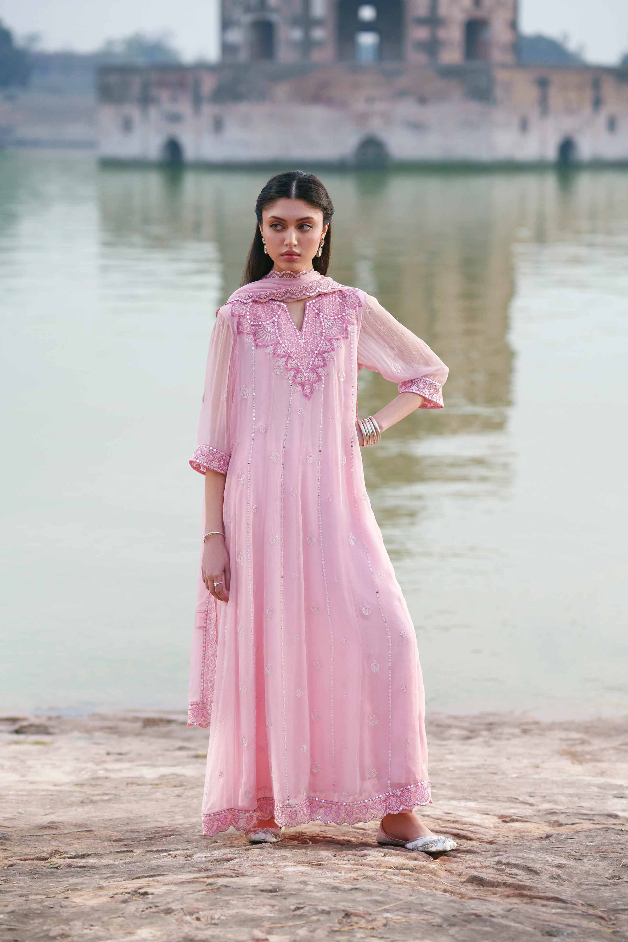 3 Piece - Embroidered Suit - KFE26-99 - Image 4