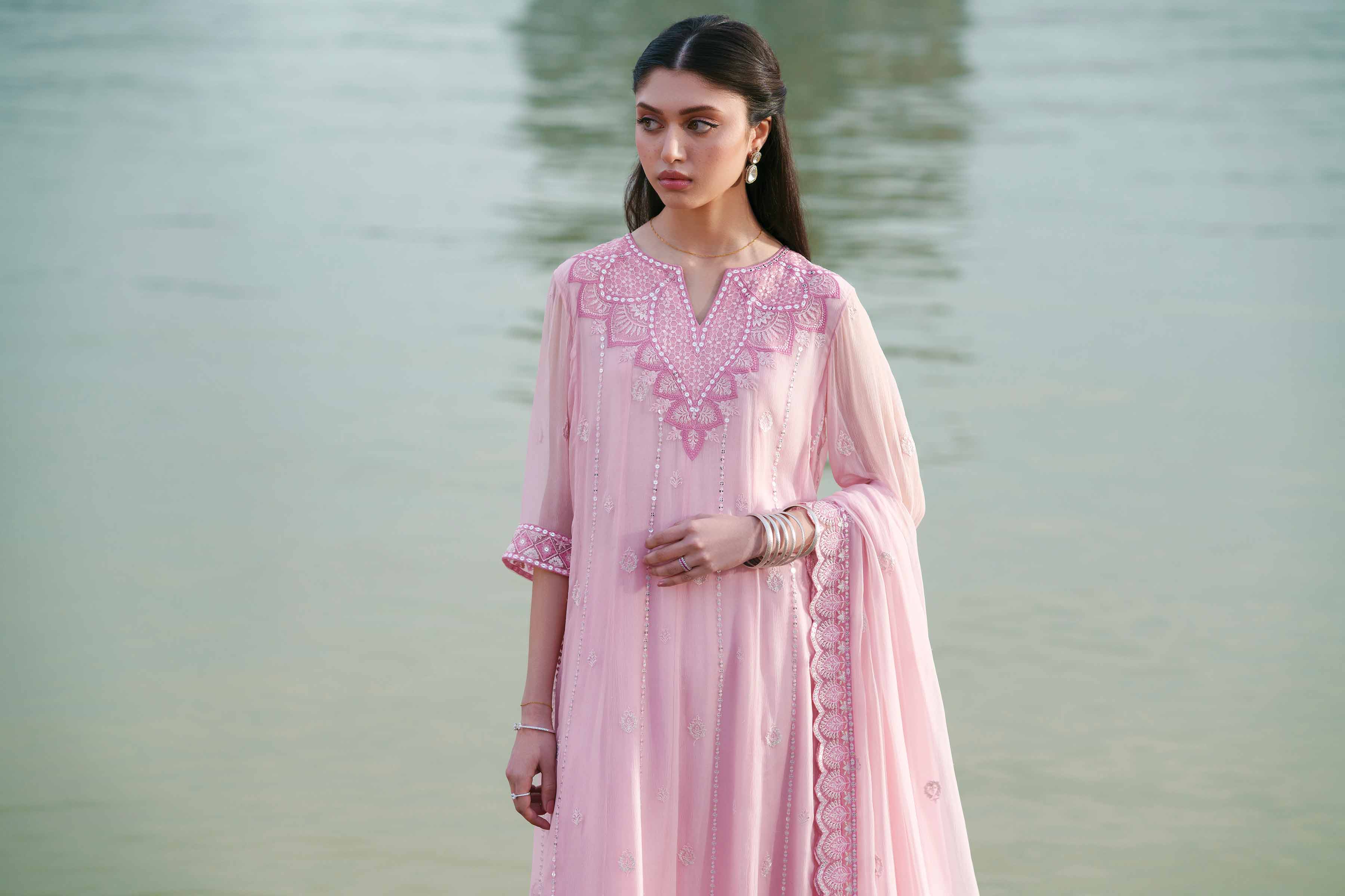 3 Piece - Embroidered Suit - KFE26-99 - Image 5