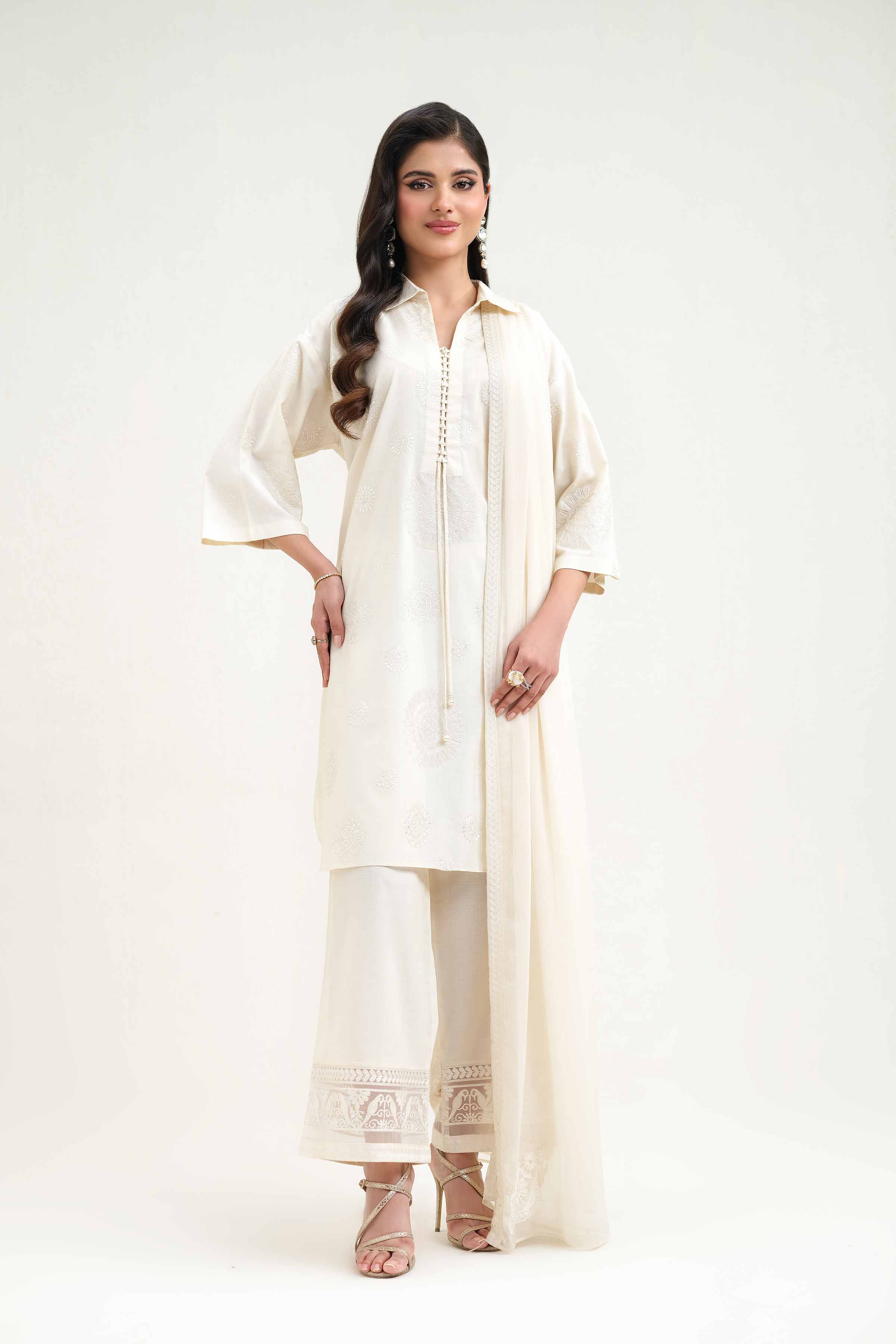 3 Piece - Embroidered Suit - KFS25-02 - Image 4