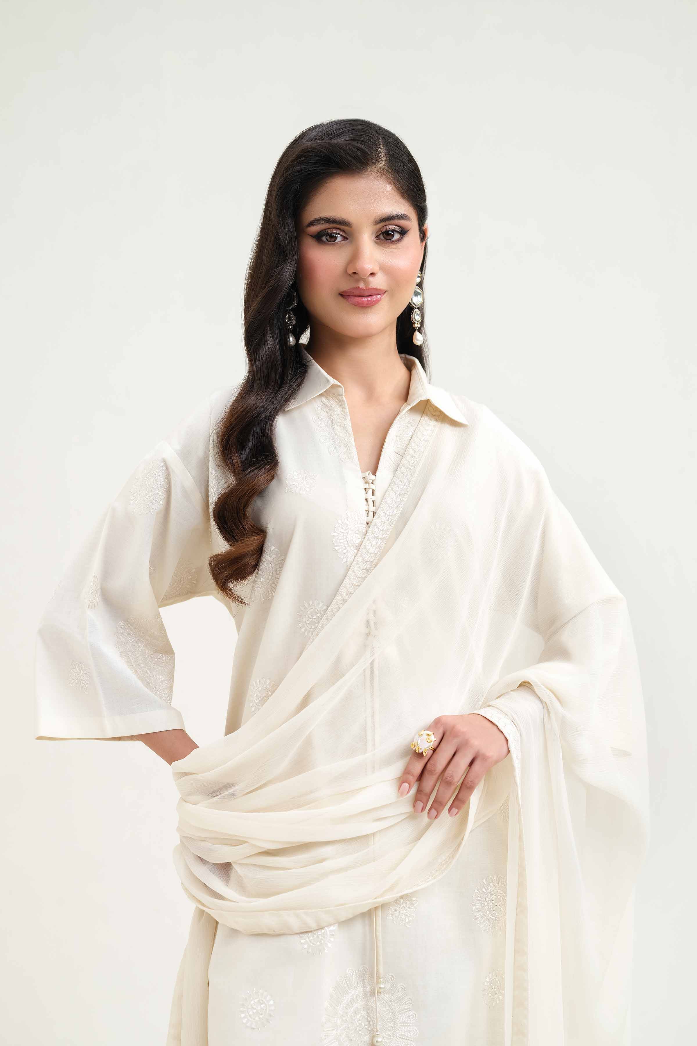 3 Piece - Embroidered Suit - KFS25-02 - Image 5