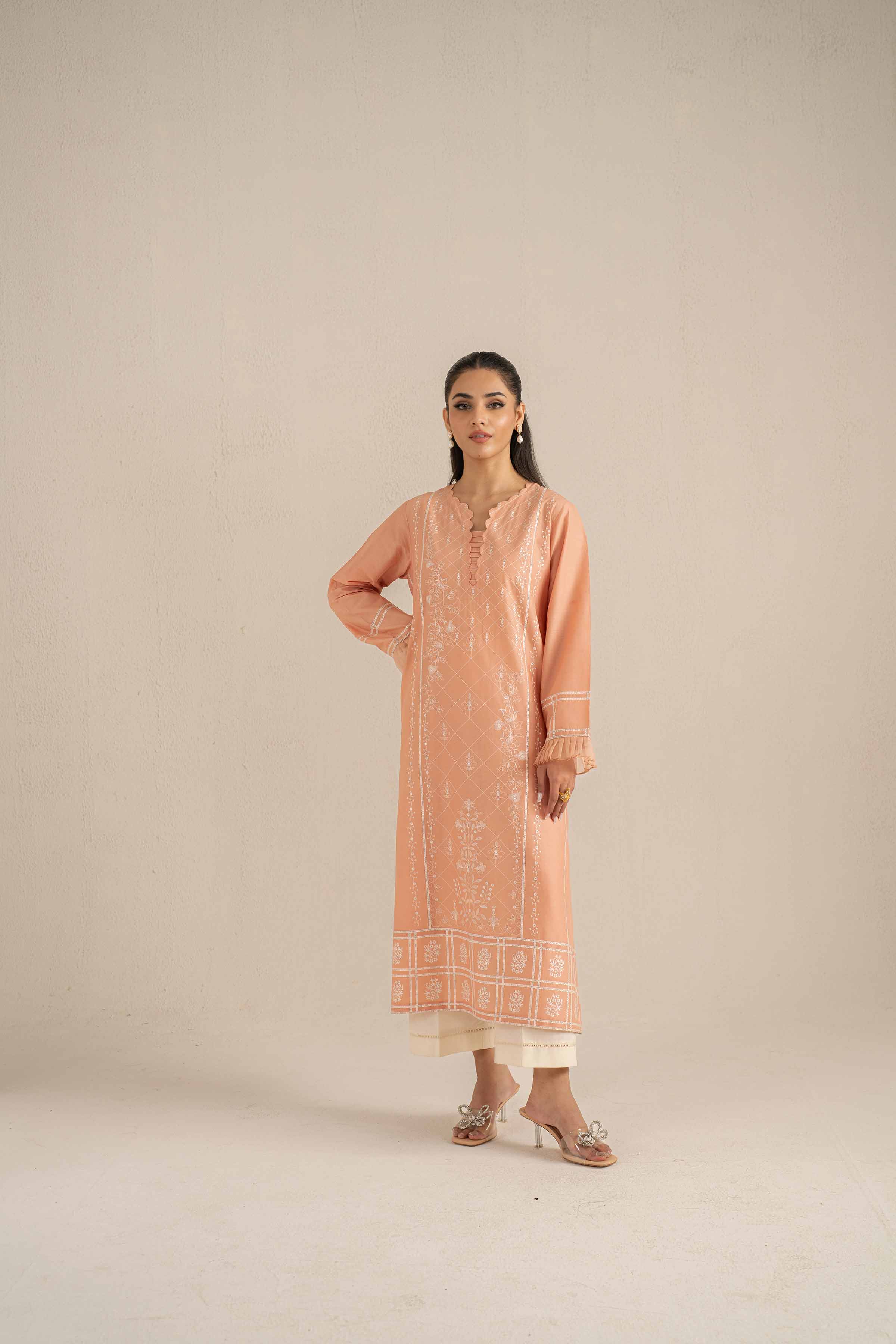 2 Piece - Embroidered Suit - KFS25-05 - Image 4
