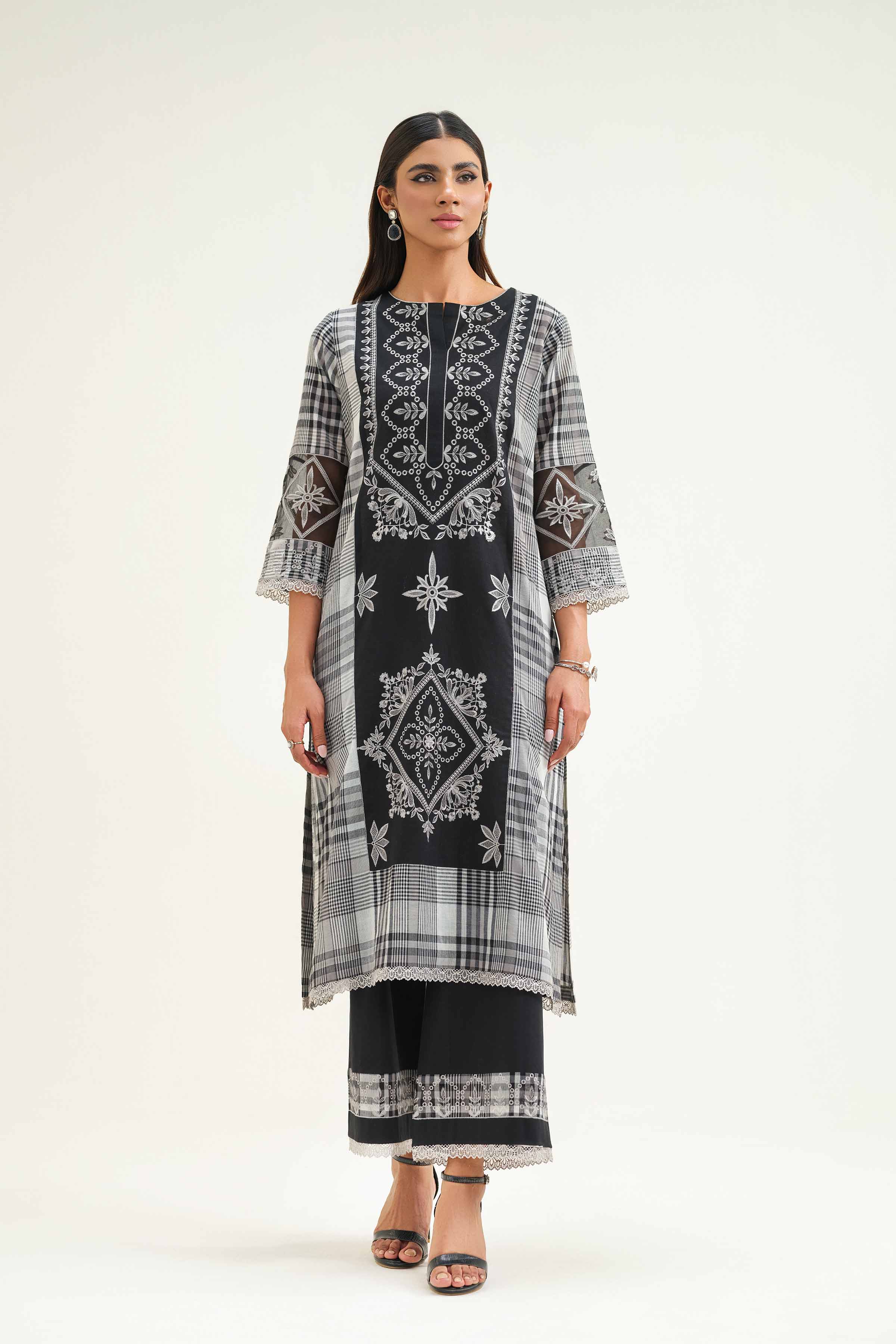 2 Piece - Embroidered Suit - KFS25-09 - Image 4
