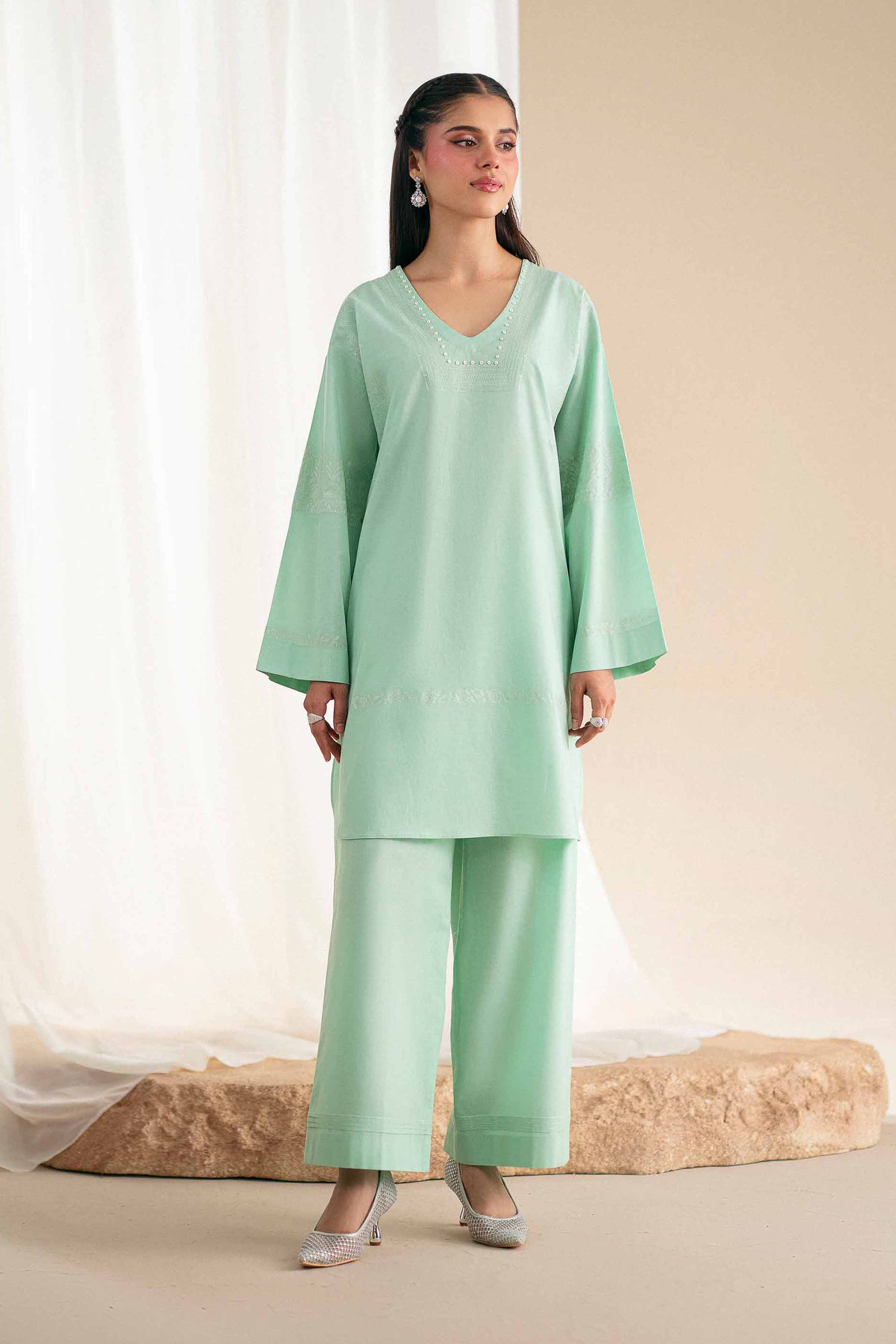 2 Piece - Embroidered Suit - KFS25-110 - Image 2