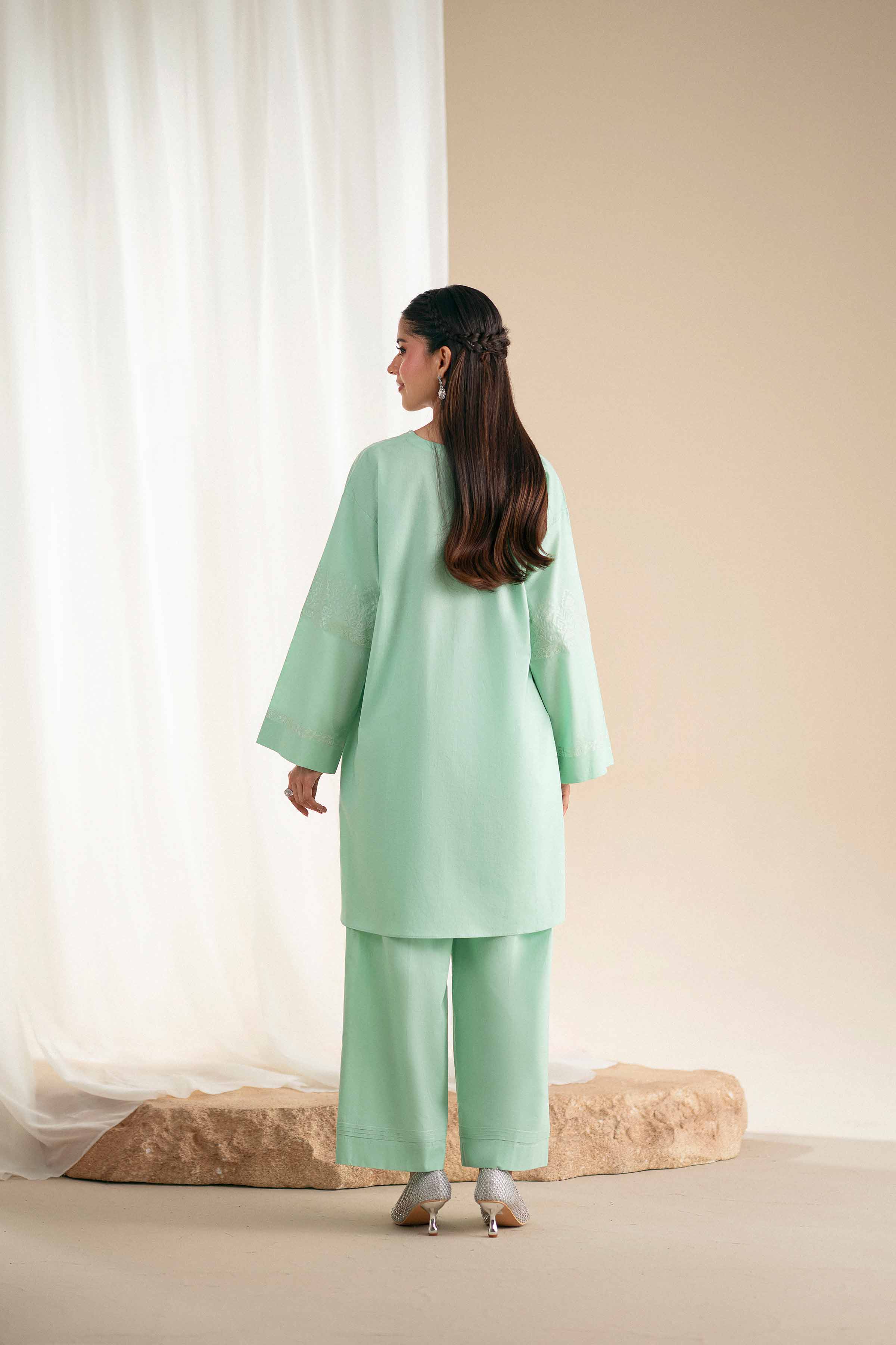 2 Piece - Embroidered Suit - KFS25-110 - Image 3