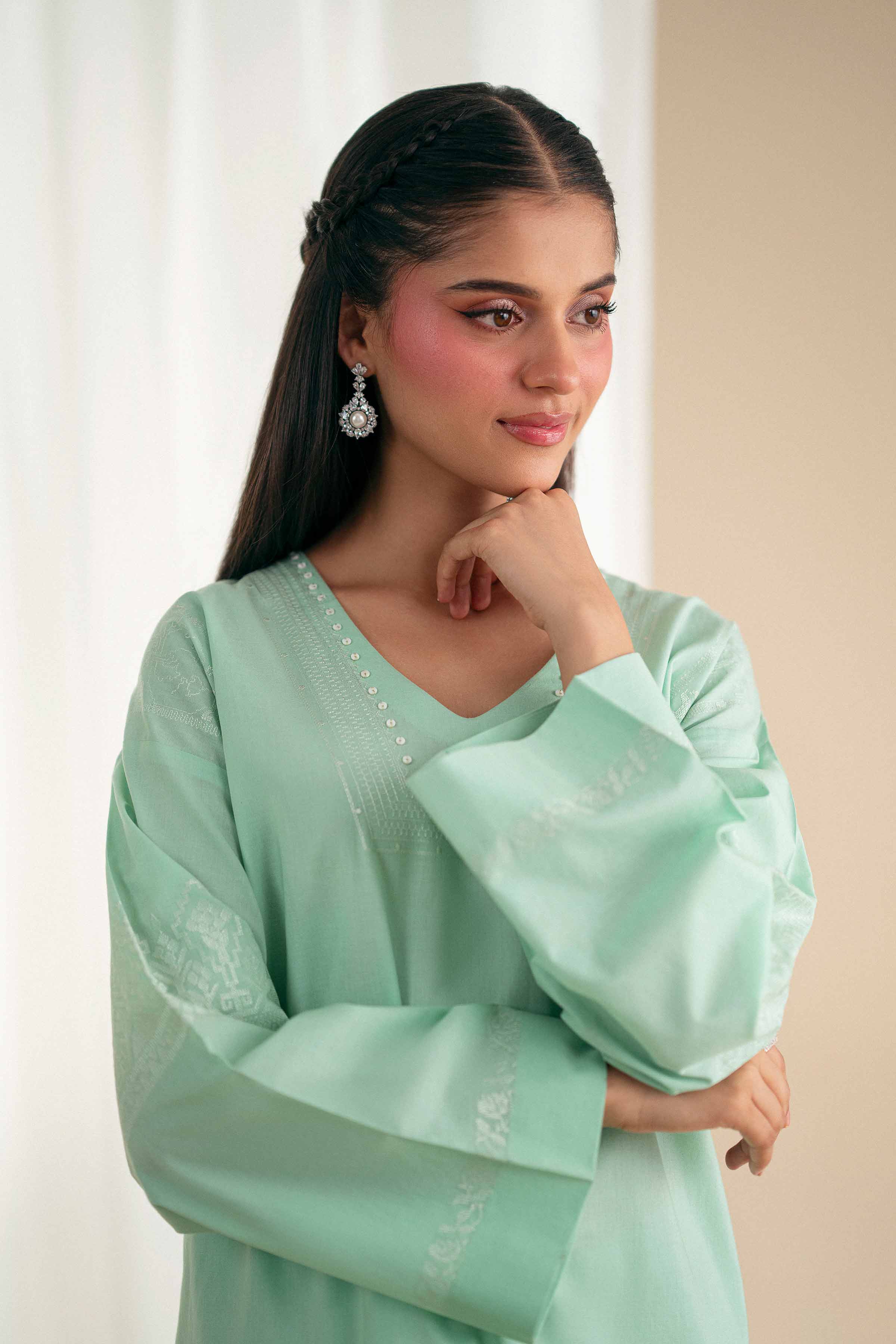 2 Piece - Embroidered Suit - KFS25-110 - Image 6
