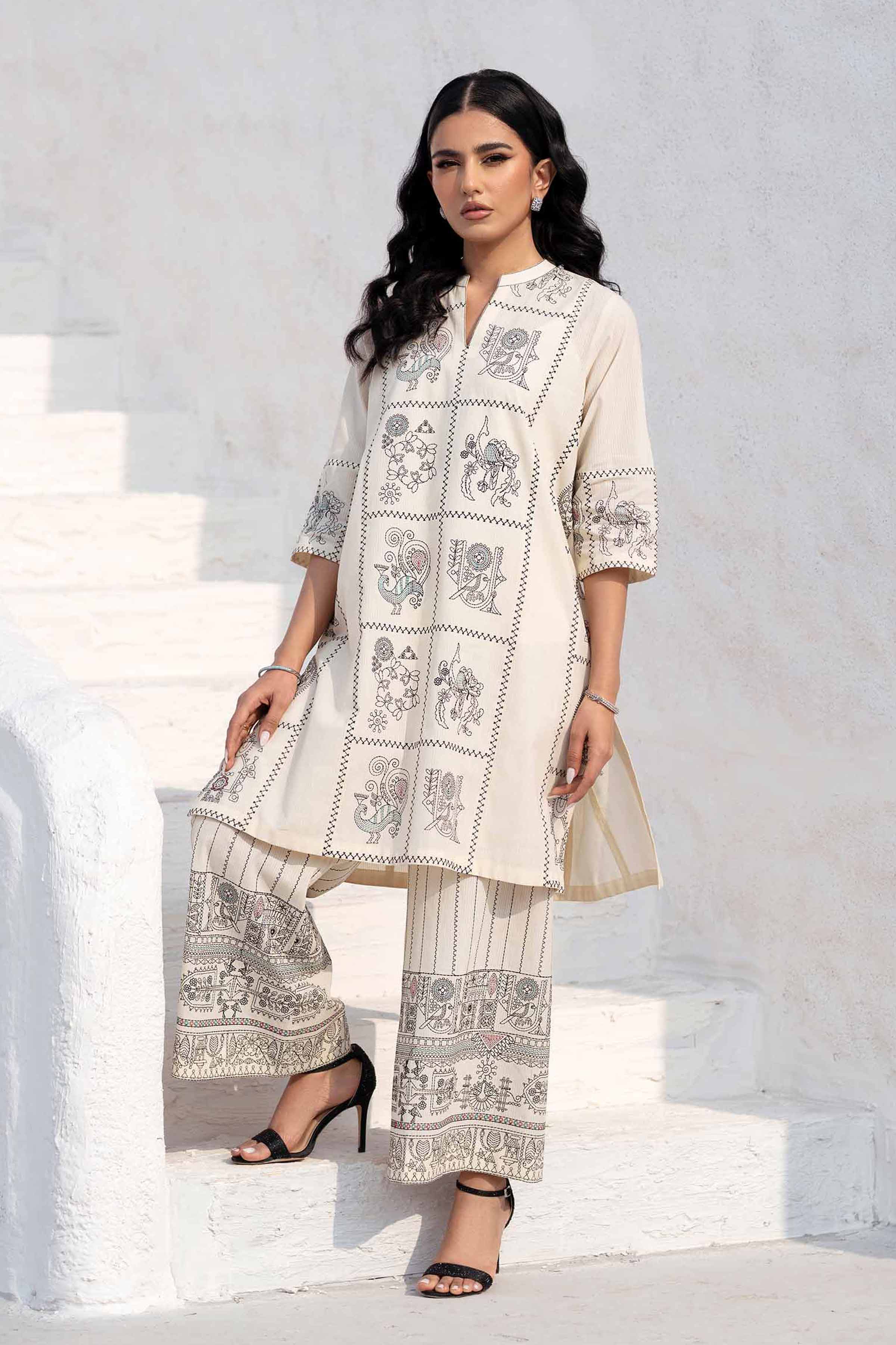 2 Piece - Embroidered Suit - KFS25-12 - Image 2