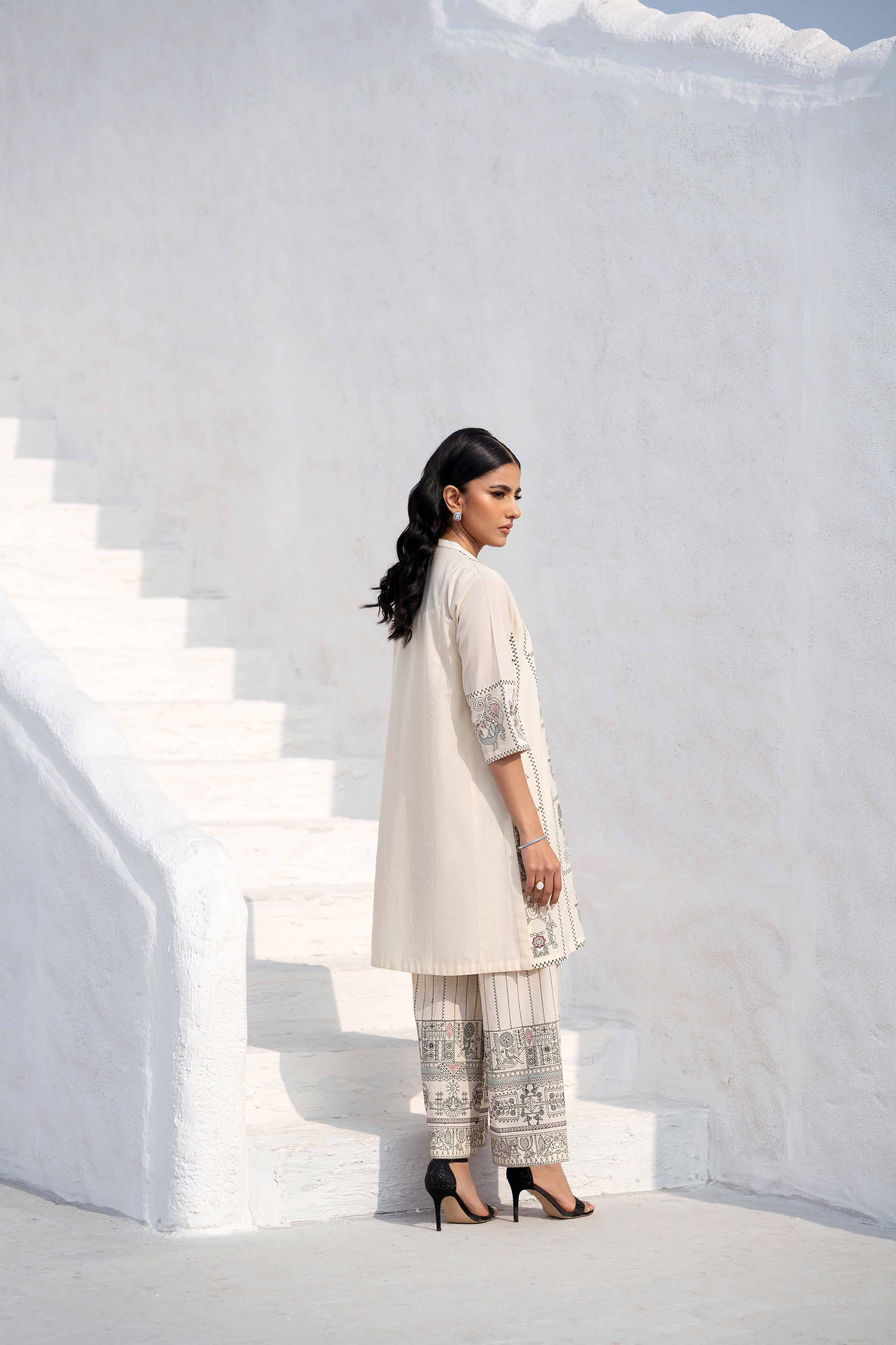 2 Piece - Embroidered Suit - KFS25-12 - Image 3