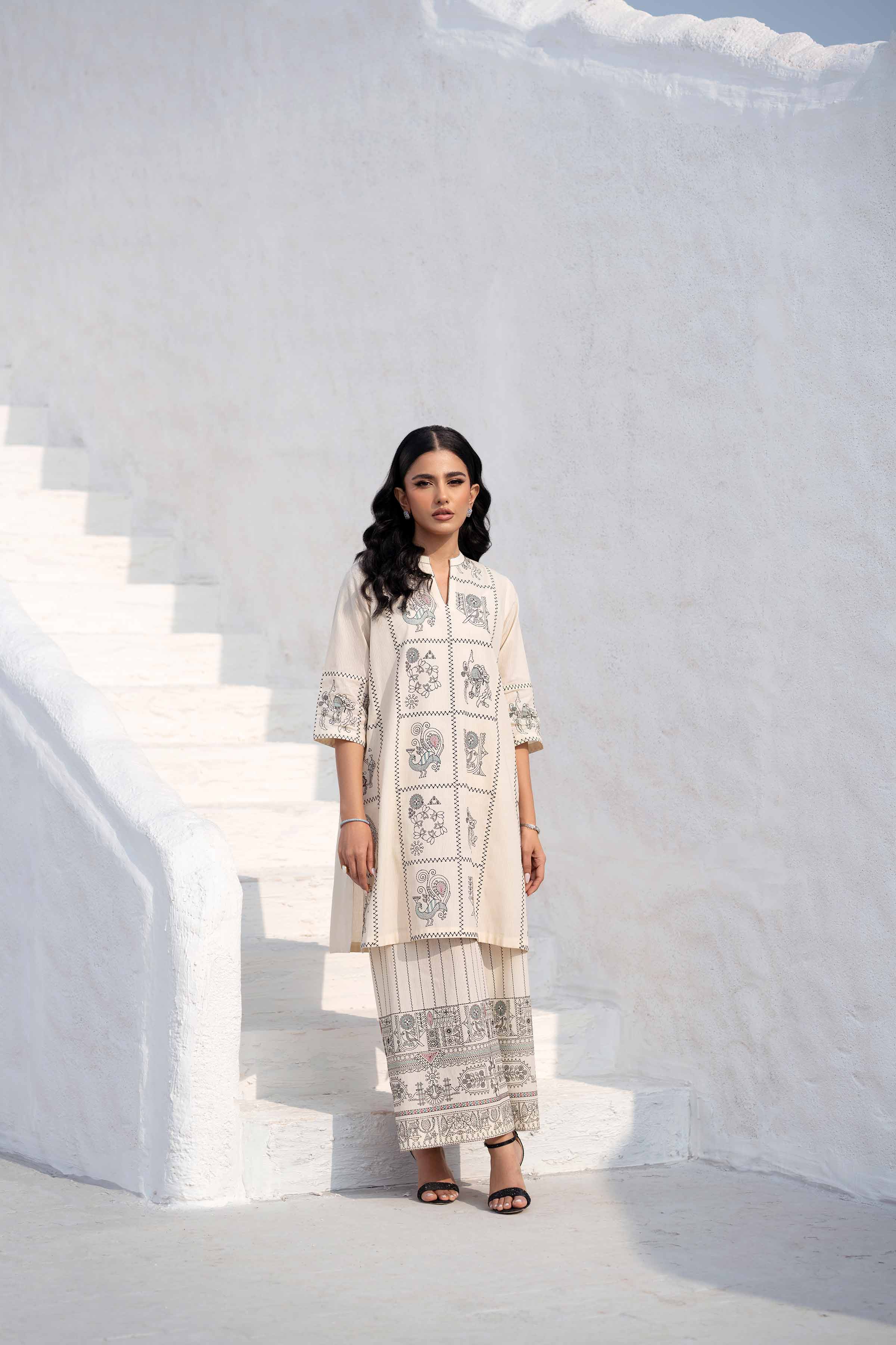 2 Piece - Embroidered Suit - KFS25-12 - Image 4