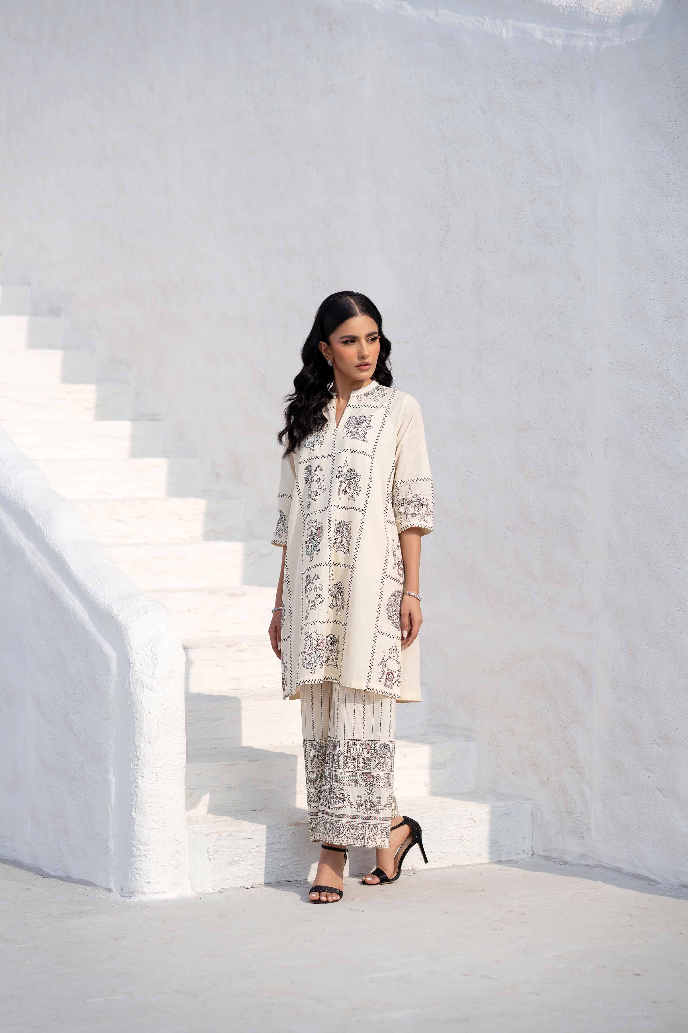 2 Piece - Embroidered Suit - KFS25-12 - Image 5