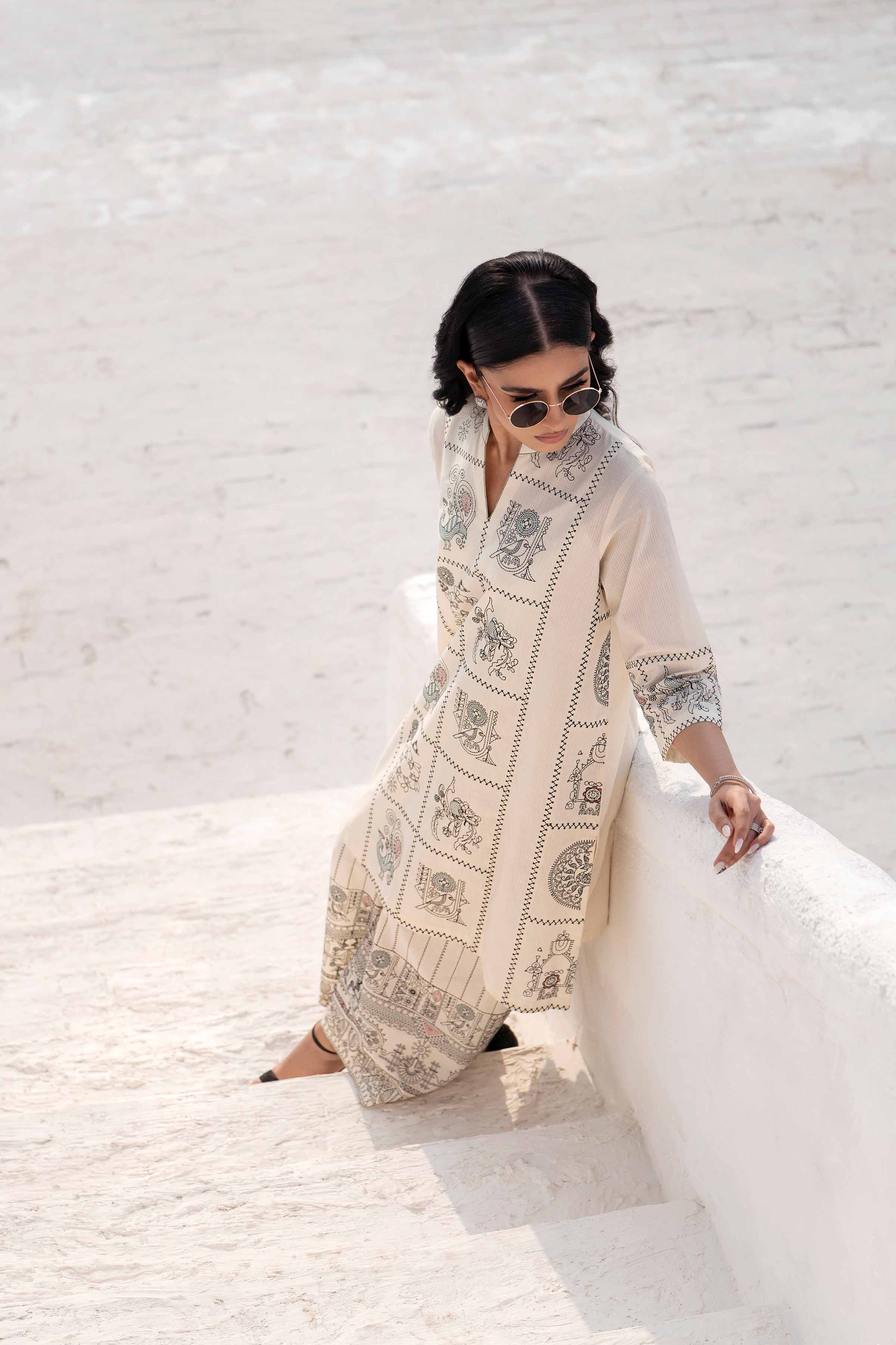 2 Piece - Embroidered Suit - KFS25-12 - Image 7