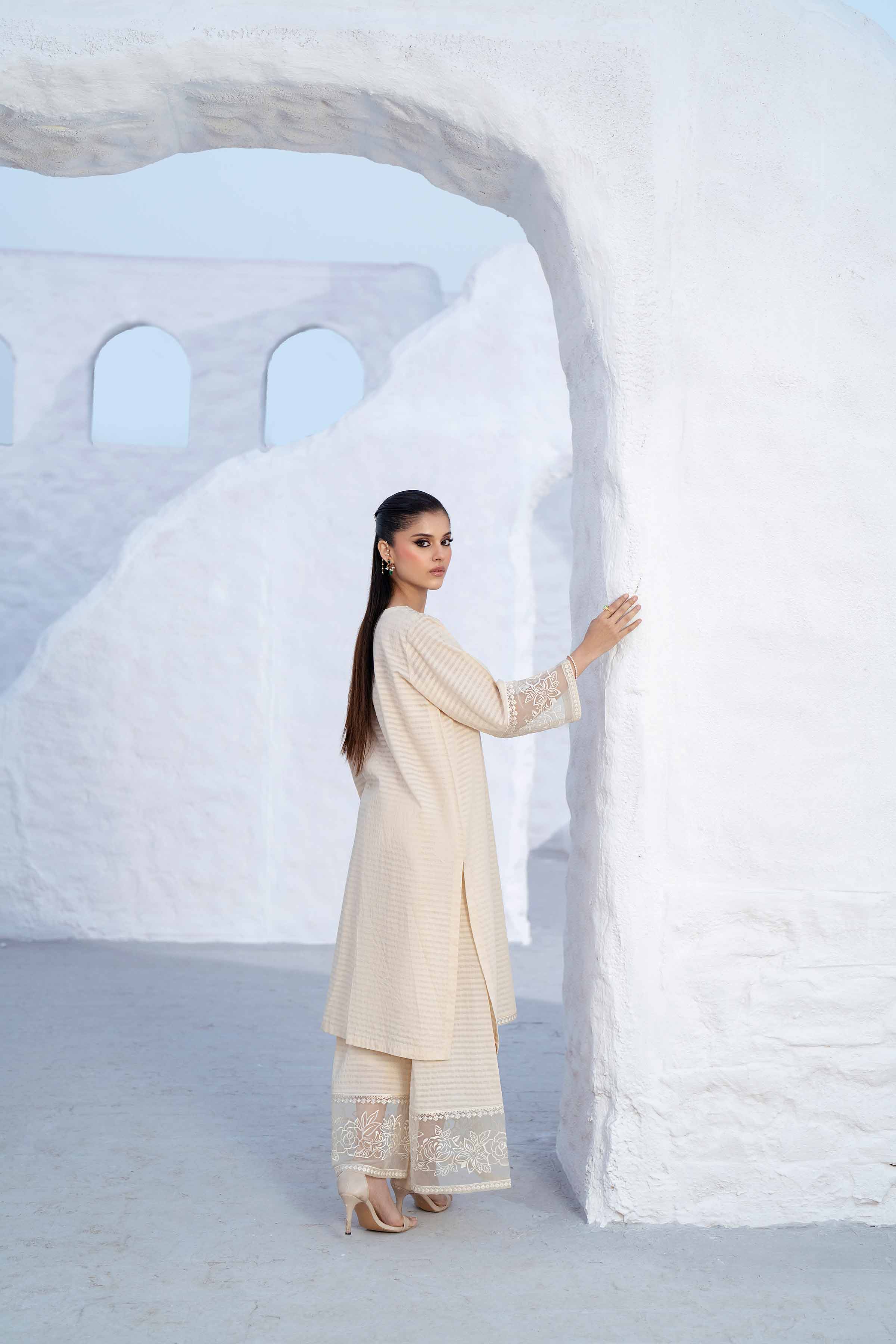 2 Piece - Embroidered Suit - KFS25-13 - Image 3
