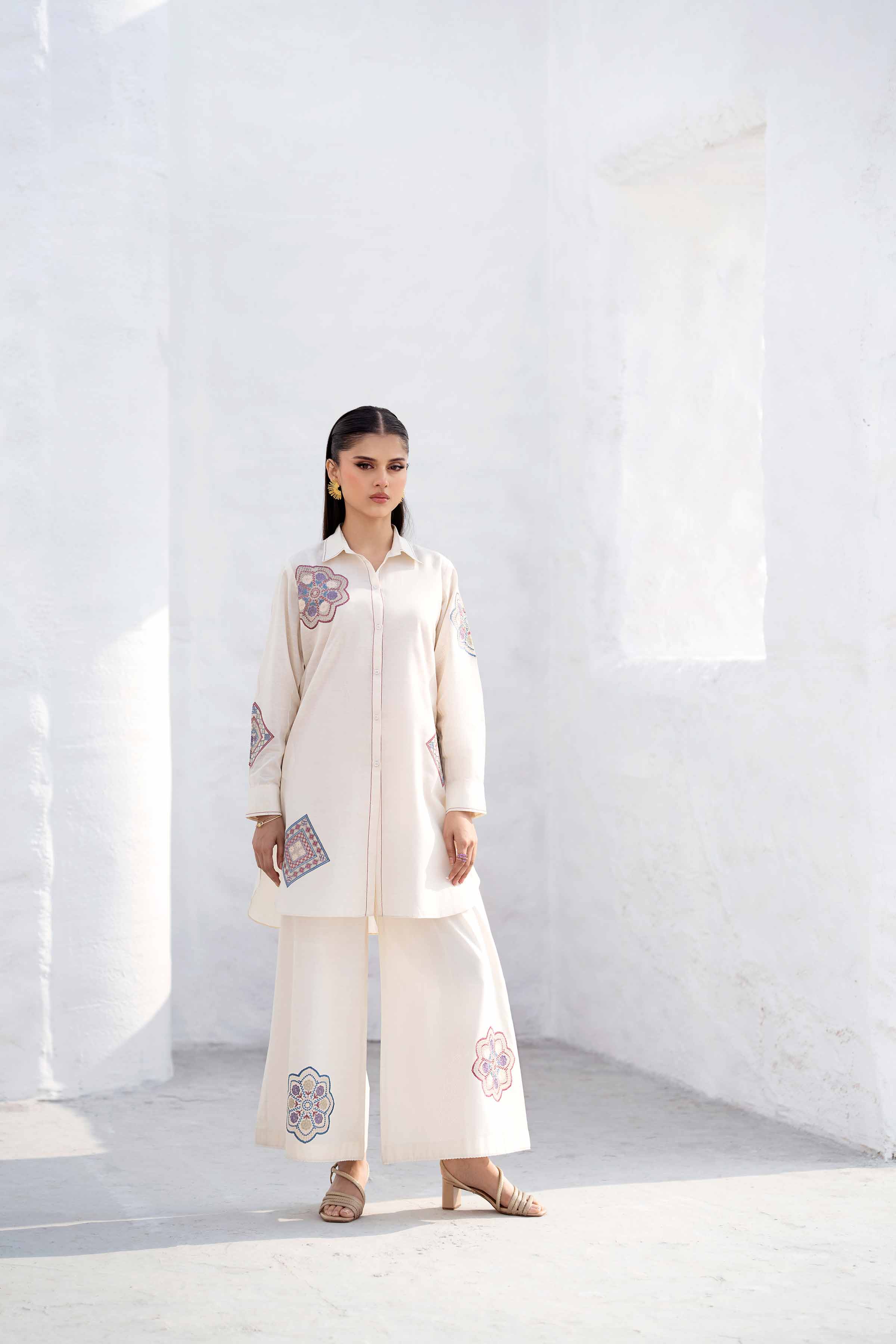 2 Piece - Embroidered Suit - KFS25-14 - Image 4