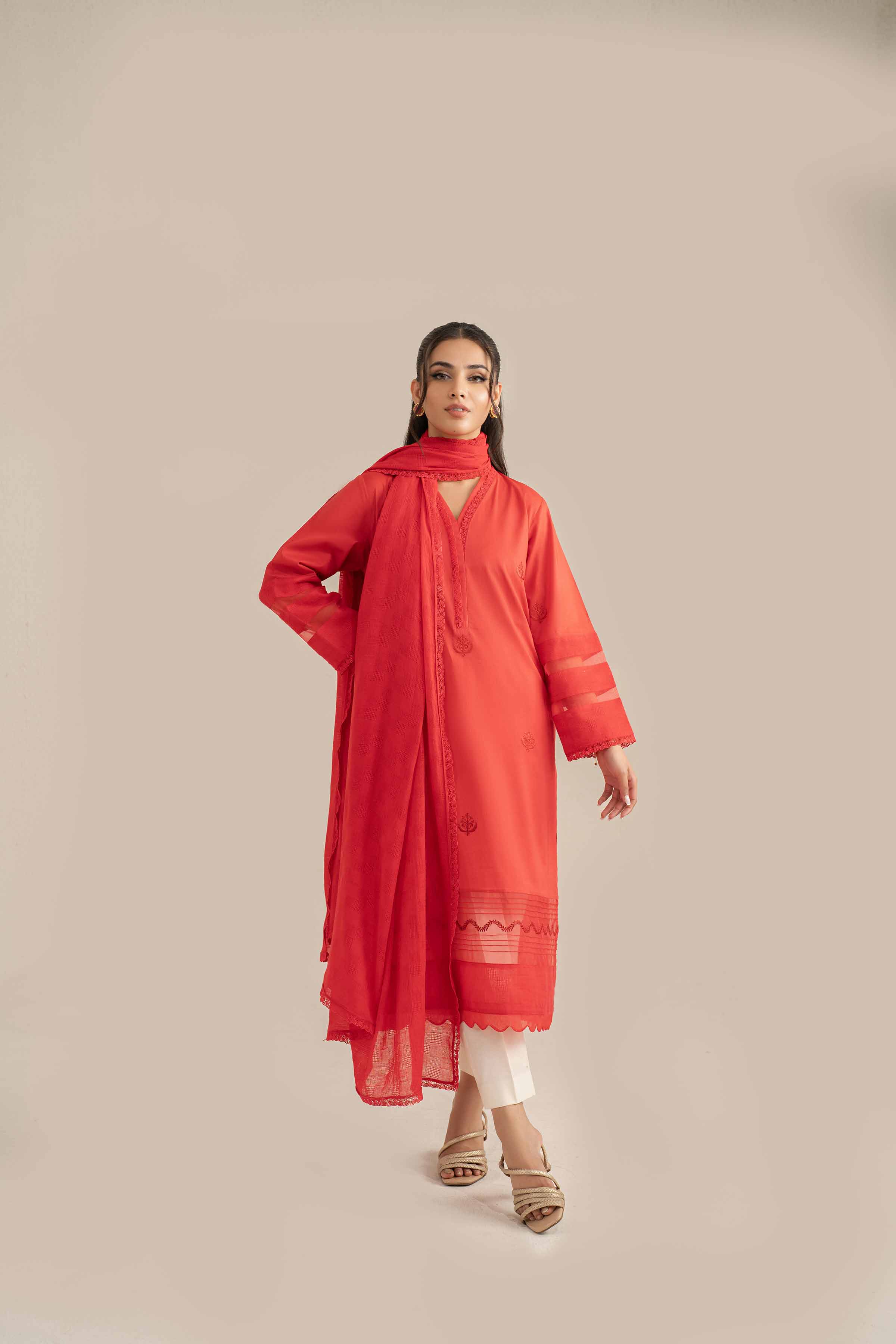 2 Piece - Embroidered Suit - KFS25-19 - Image 4