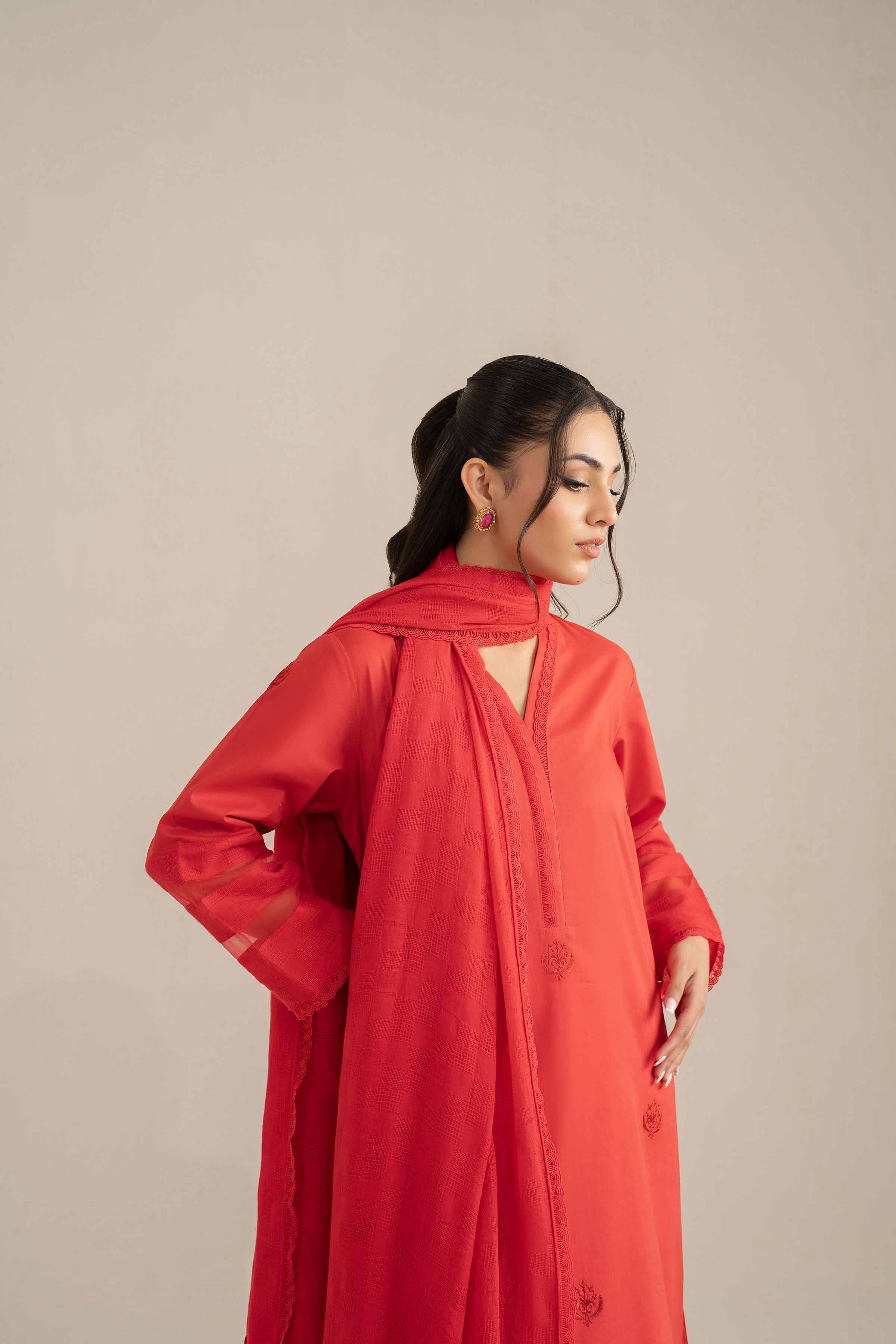 2 Piece - Embroidered Suit - KFS25-19 - Image 5