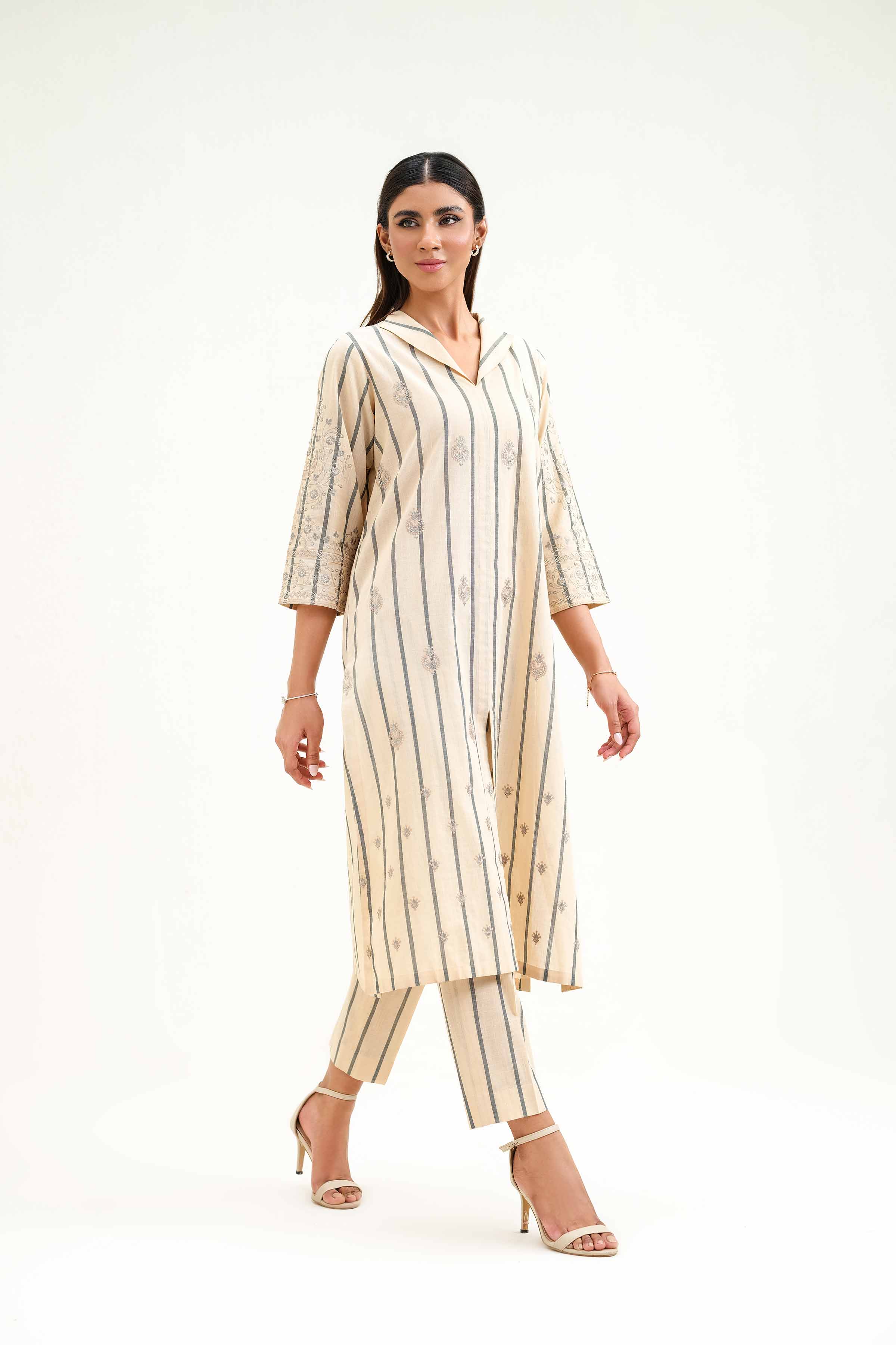2 Piece - Embroidered Suit - KFS25-27 - Image 6