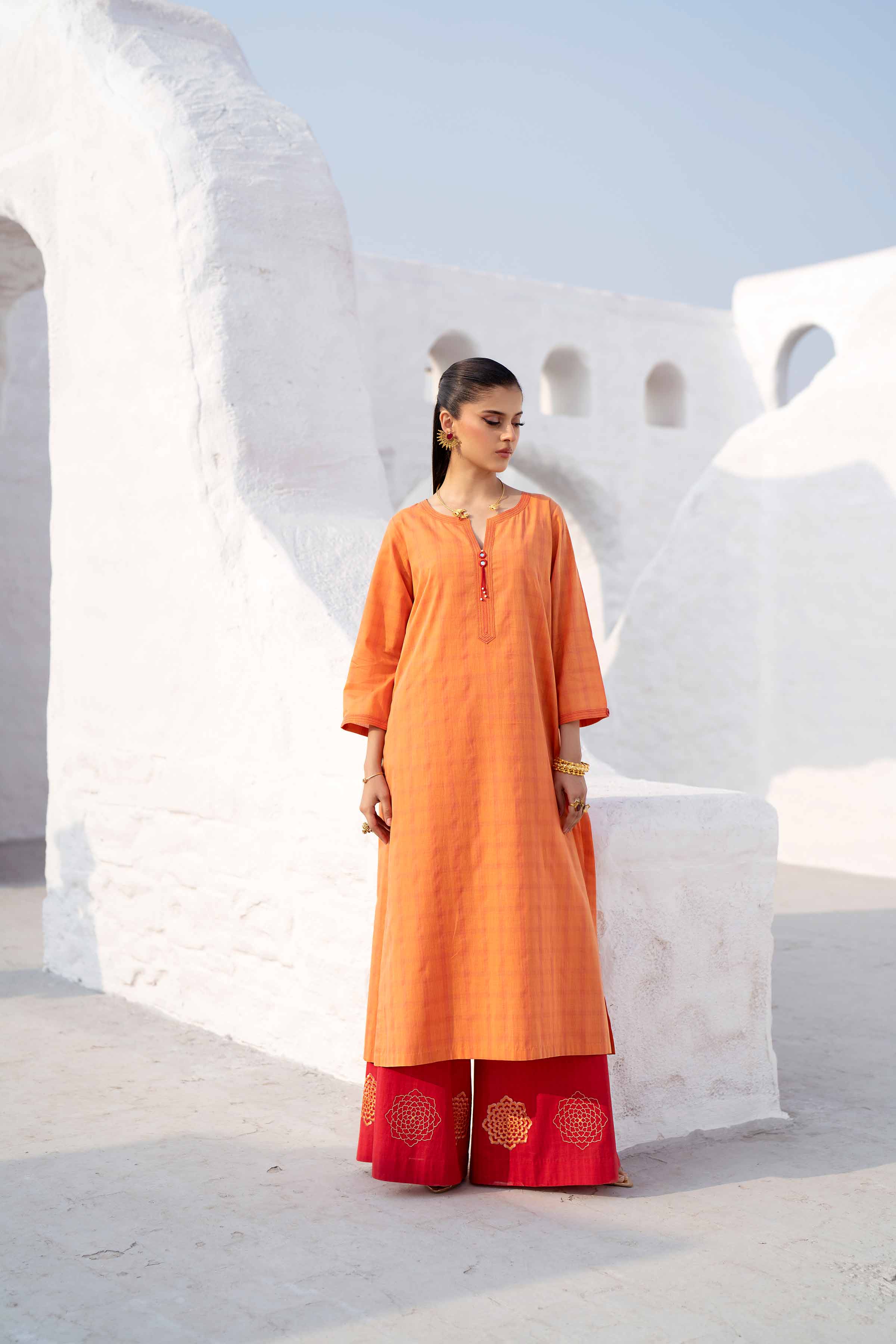 2 Piece - Embroidered Suit - KFS25-32 - Image 7