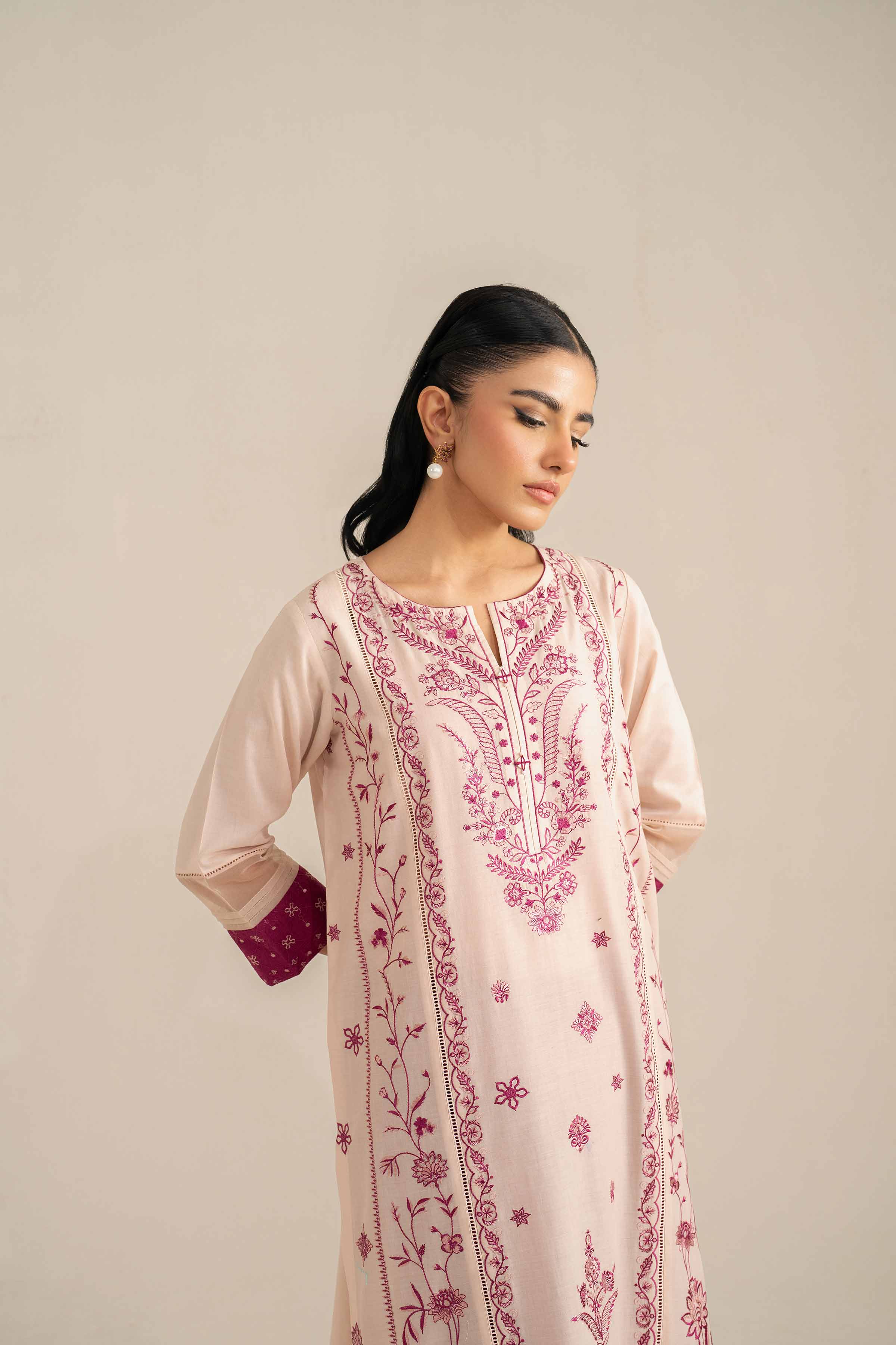 2 Piece - Embroidered Suit - KFS25-35 - Image 5