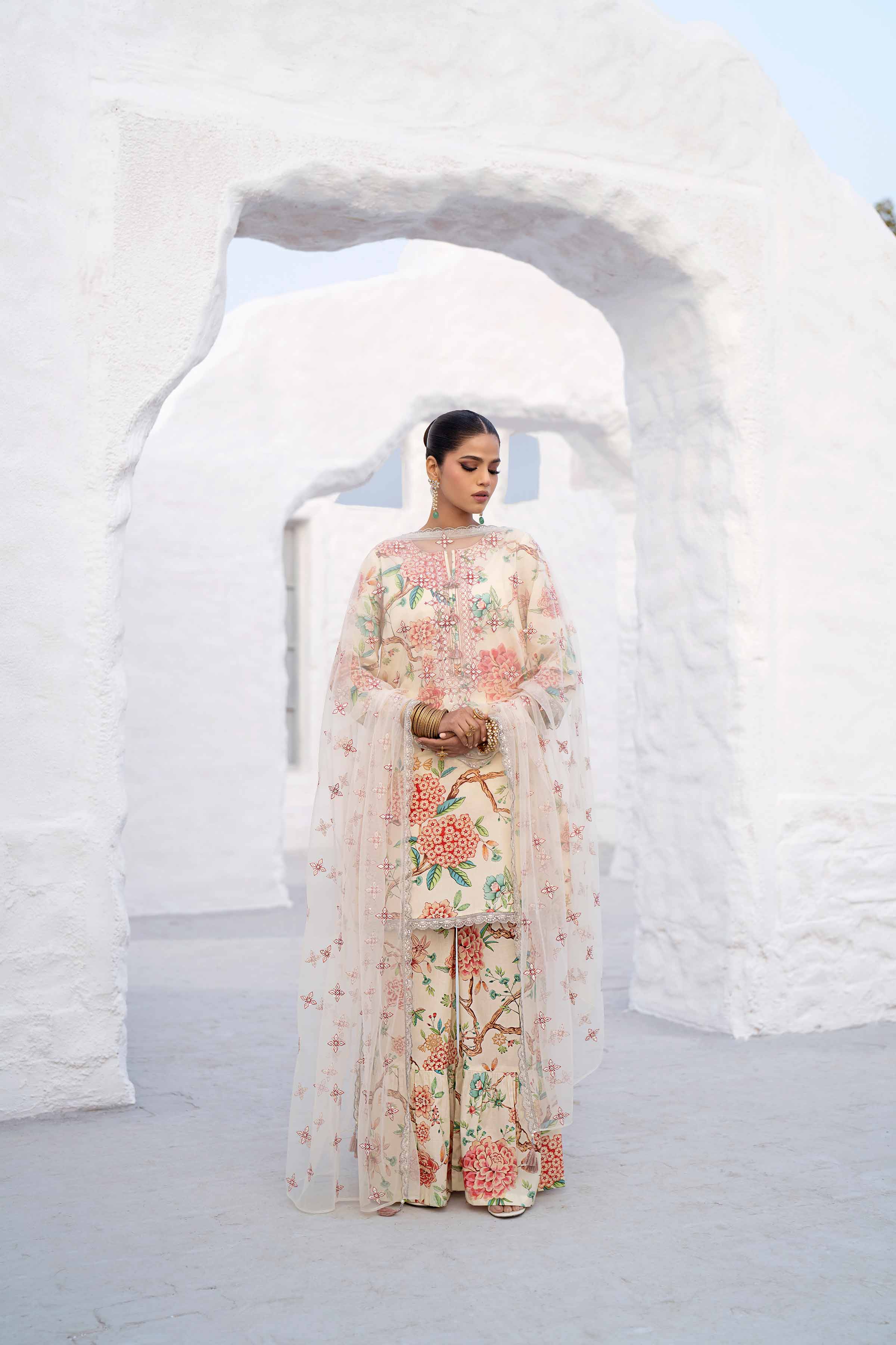3 Piece - Printed Embroidered Suit - KFS25-38 - Image 3