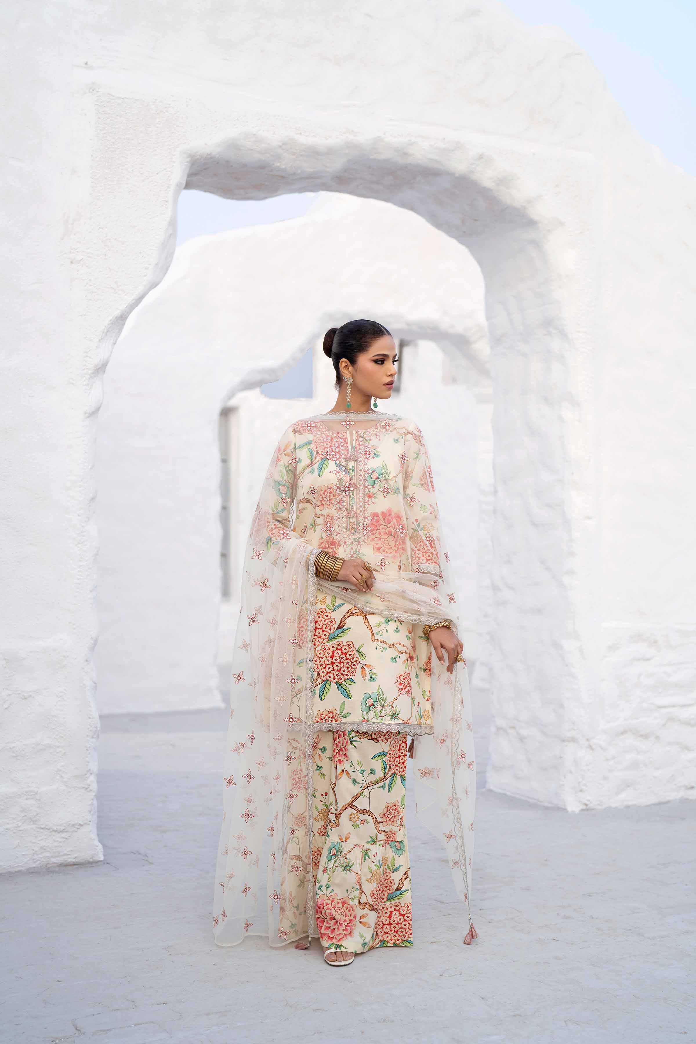 3 Piece - Printed Embroidered Suit - KFS25-38 - Image 4