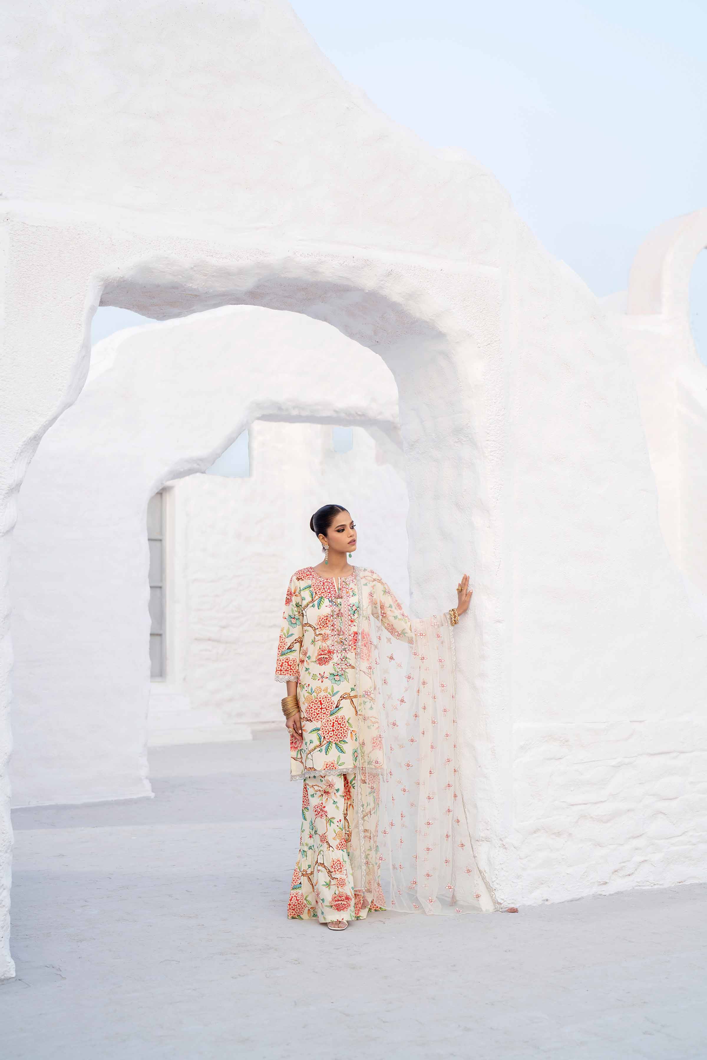 3 Piece - Printed Embroidered Suit - KFS25-38 - Image 6