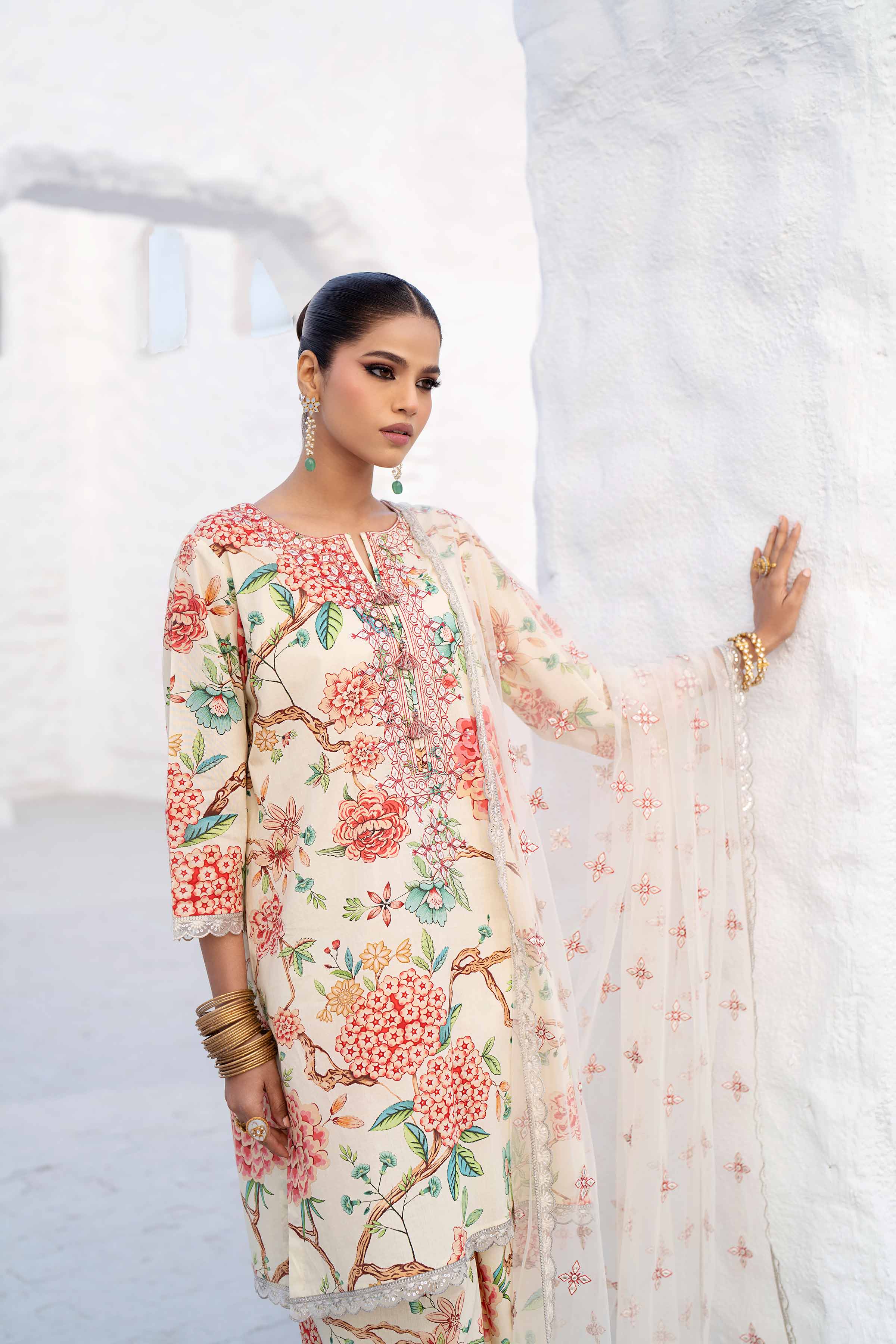3 Piece - Printed Embroidered Suit - KFS25-38 - Image 8