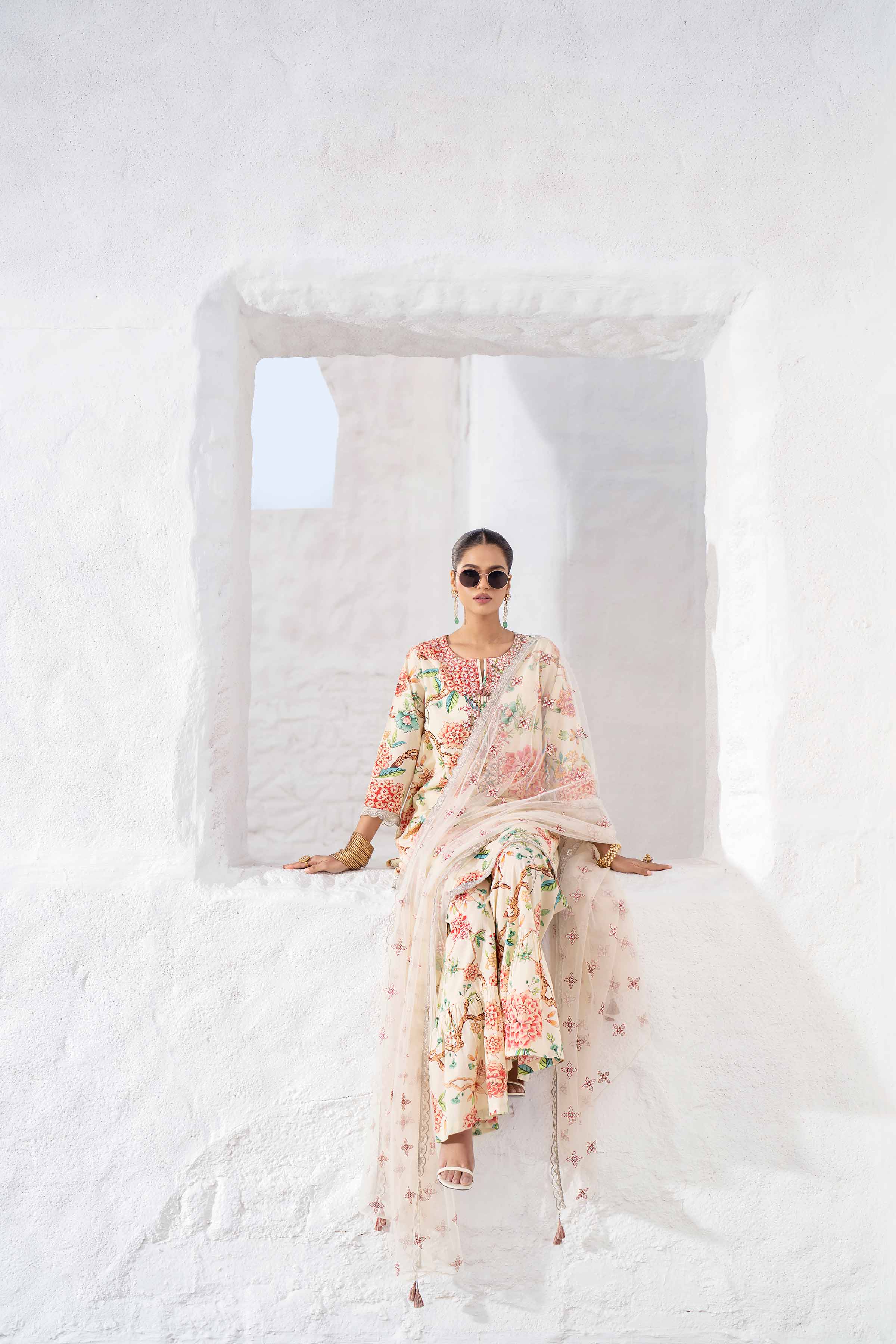3 Piece - Printed Embroidered Suit - KFS25-38 - Image 9