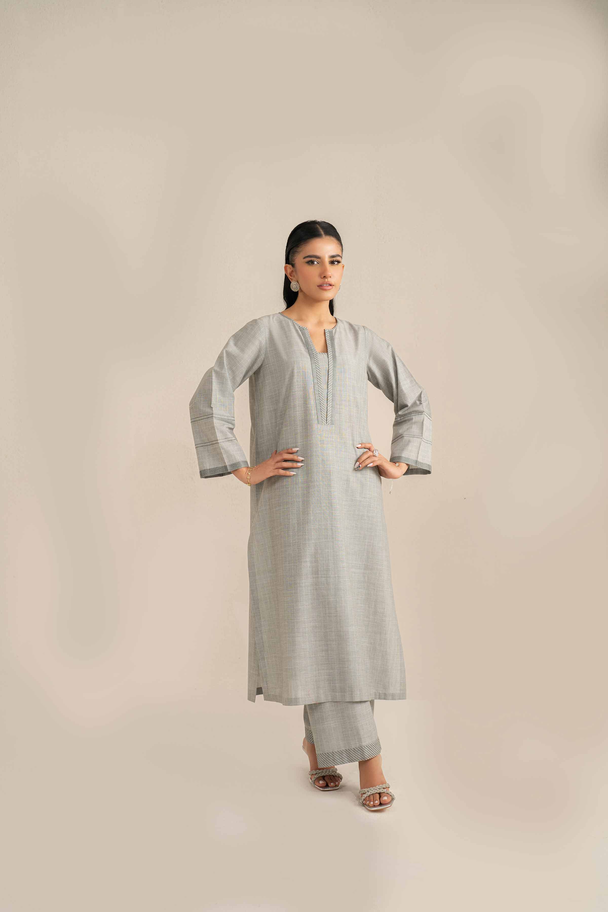2 Piece - Embroidered Suit - KFS25-41 - Image 4