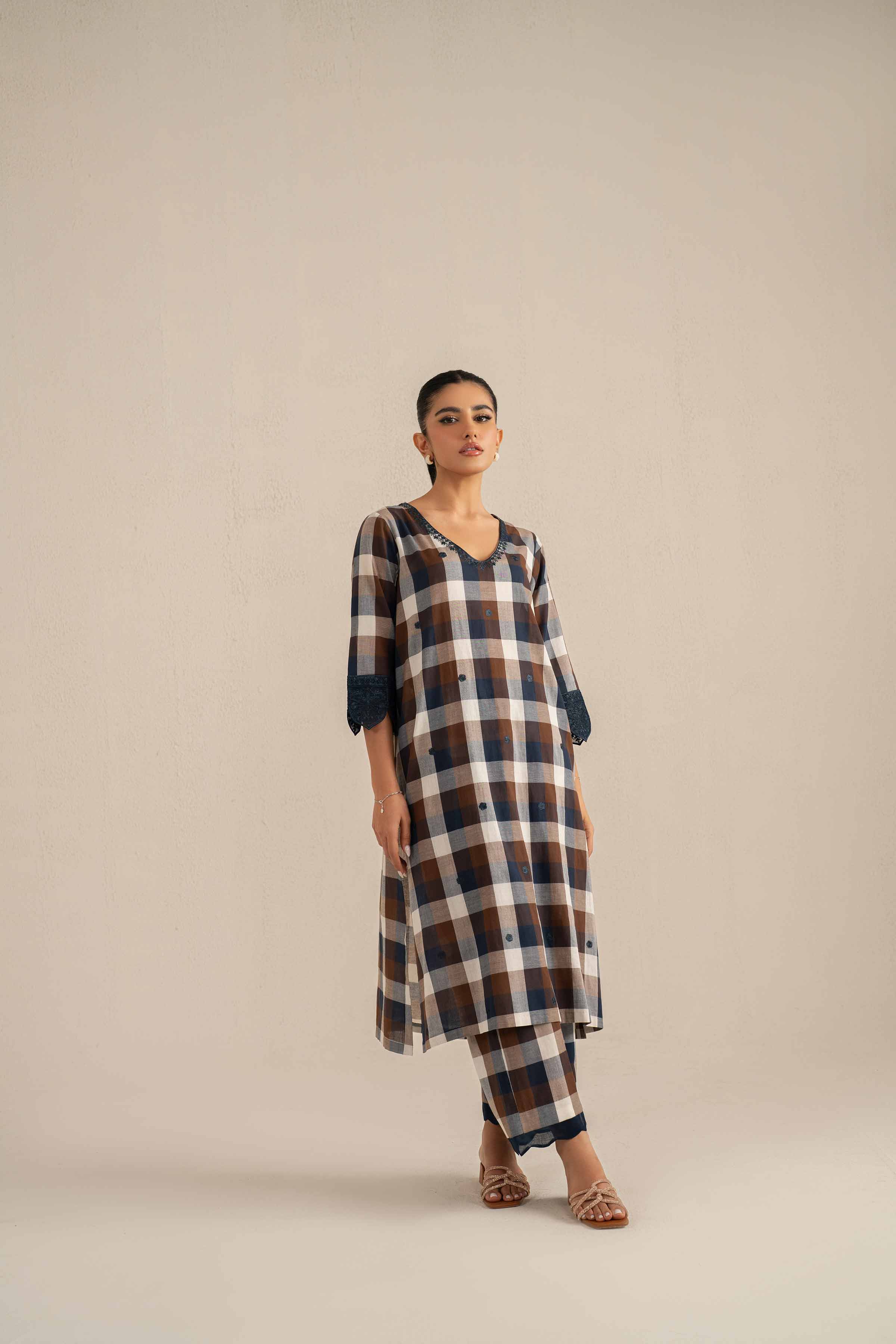 2 Piece - Printed Embroidered Suit - KFS25-42 - Image 4