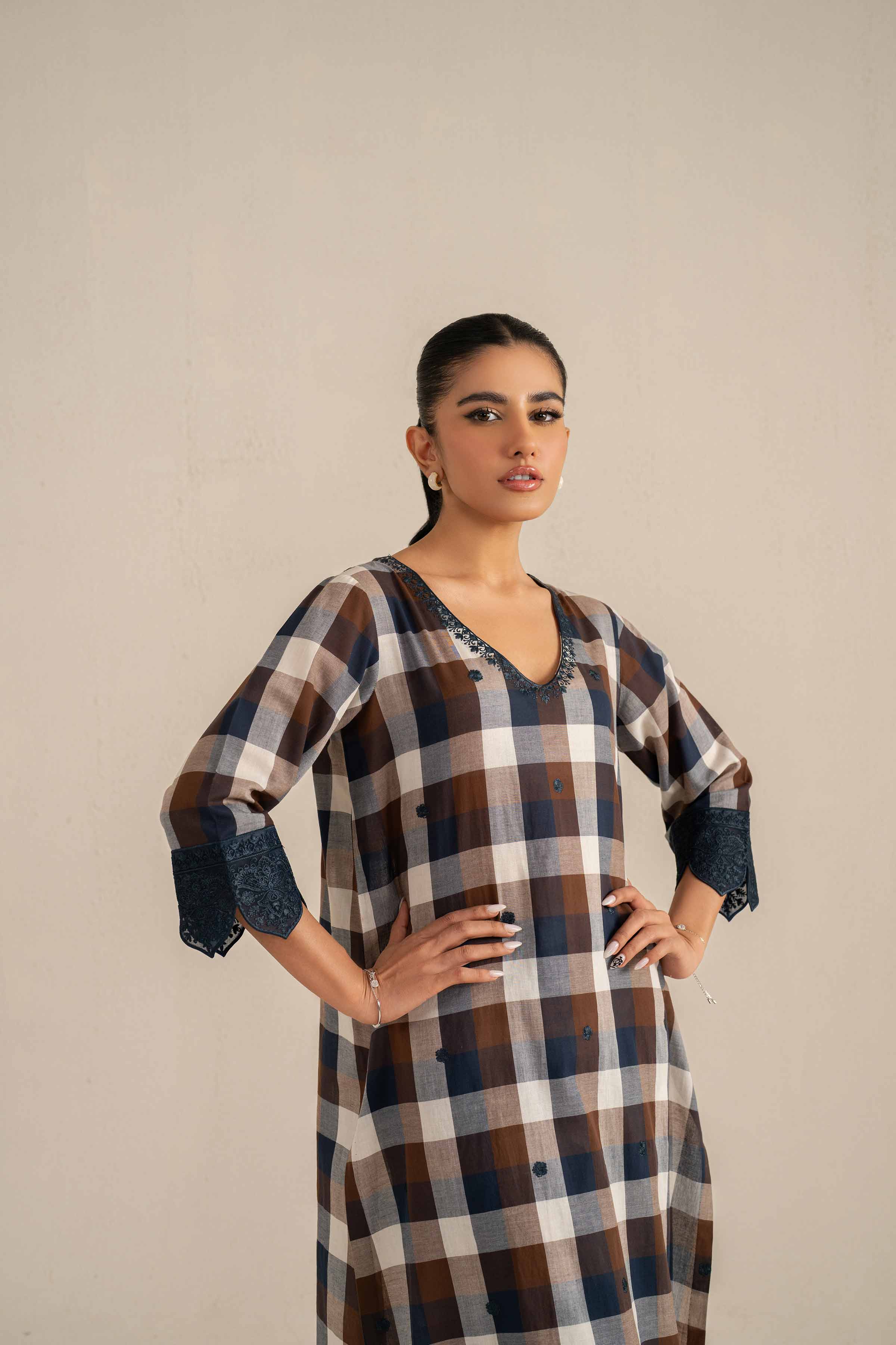 2 Piece - Printed Embroidered Suit - KFS25-42 - Image 5