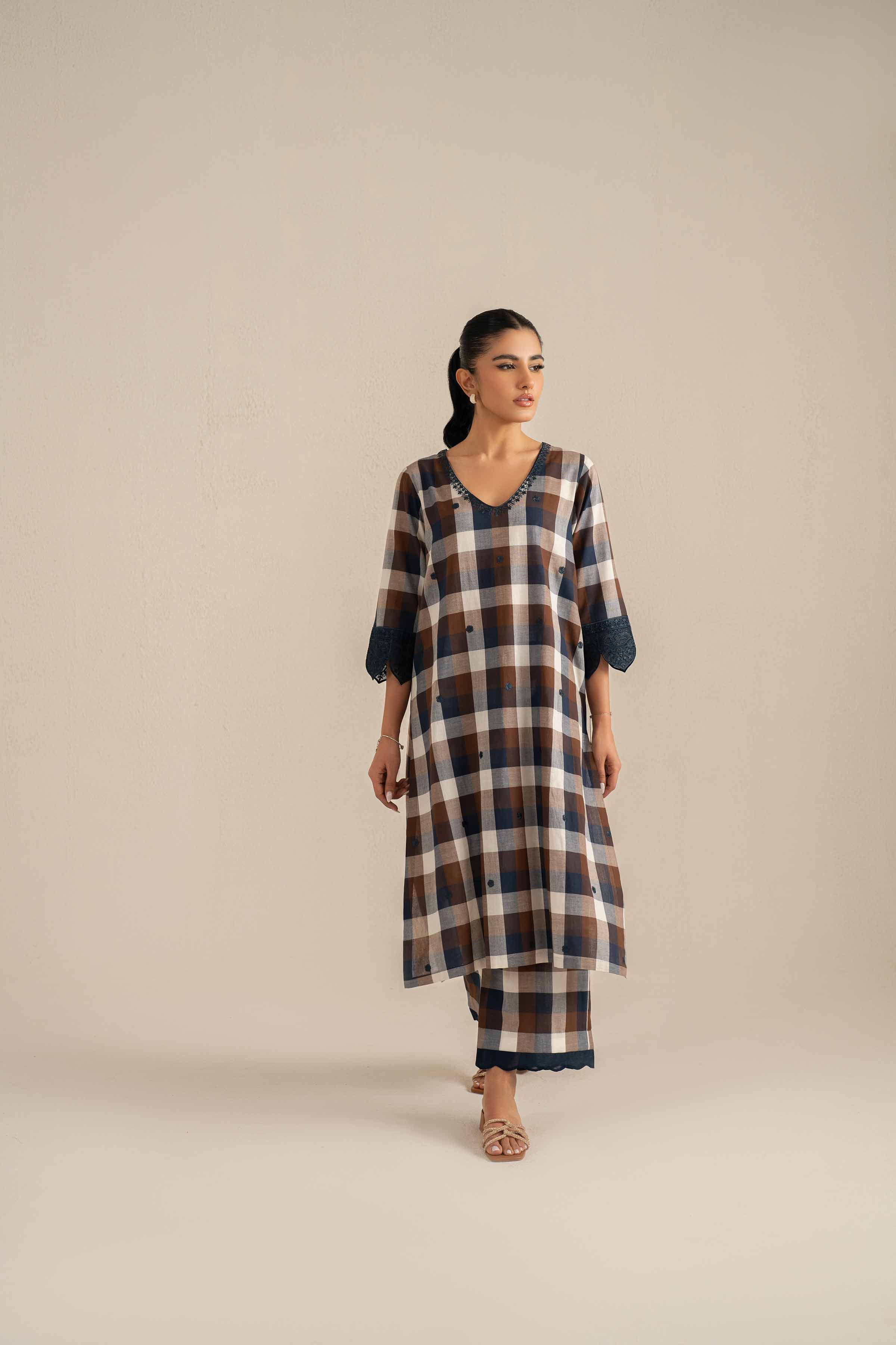 2 Piece - Printed Embroidered Suit - KFS25-42 - Image 6