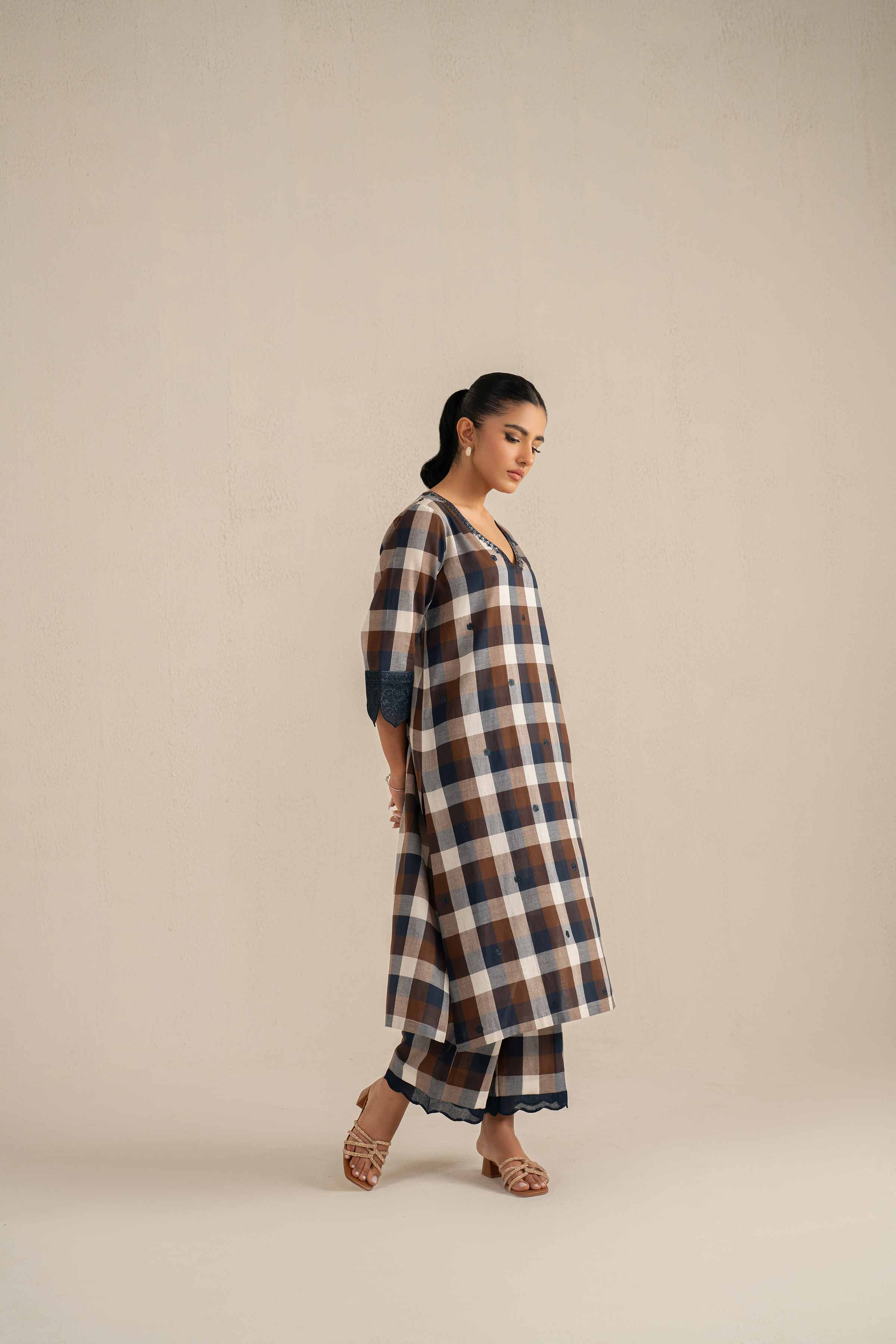 2 Piece - Printed Embroidered Suit - KFS25-42 - Image 7