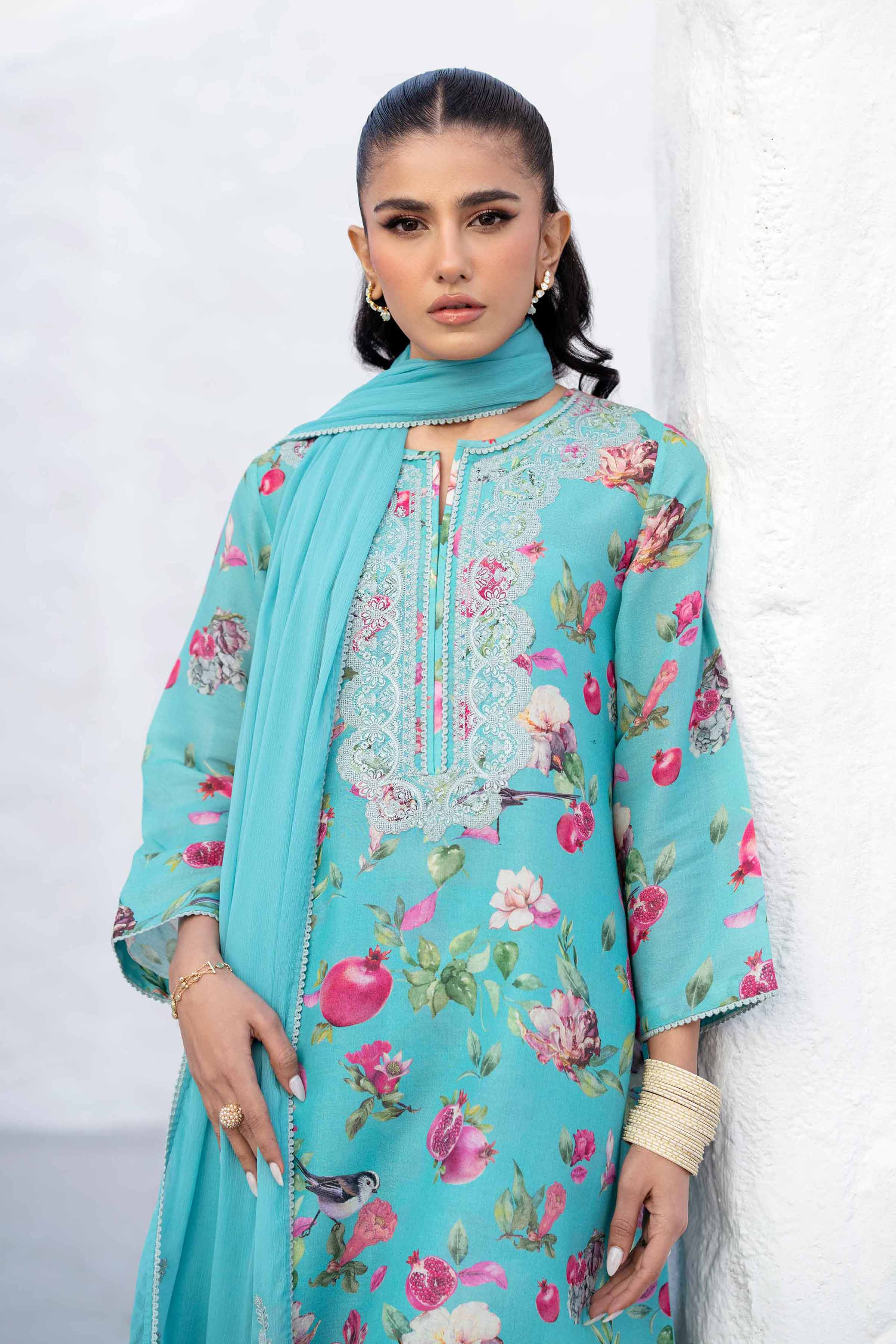 3 Piece - Printed Embroidered Suit - KFS25-44 - Image 2