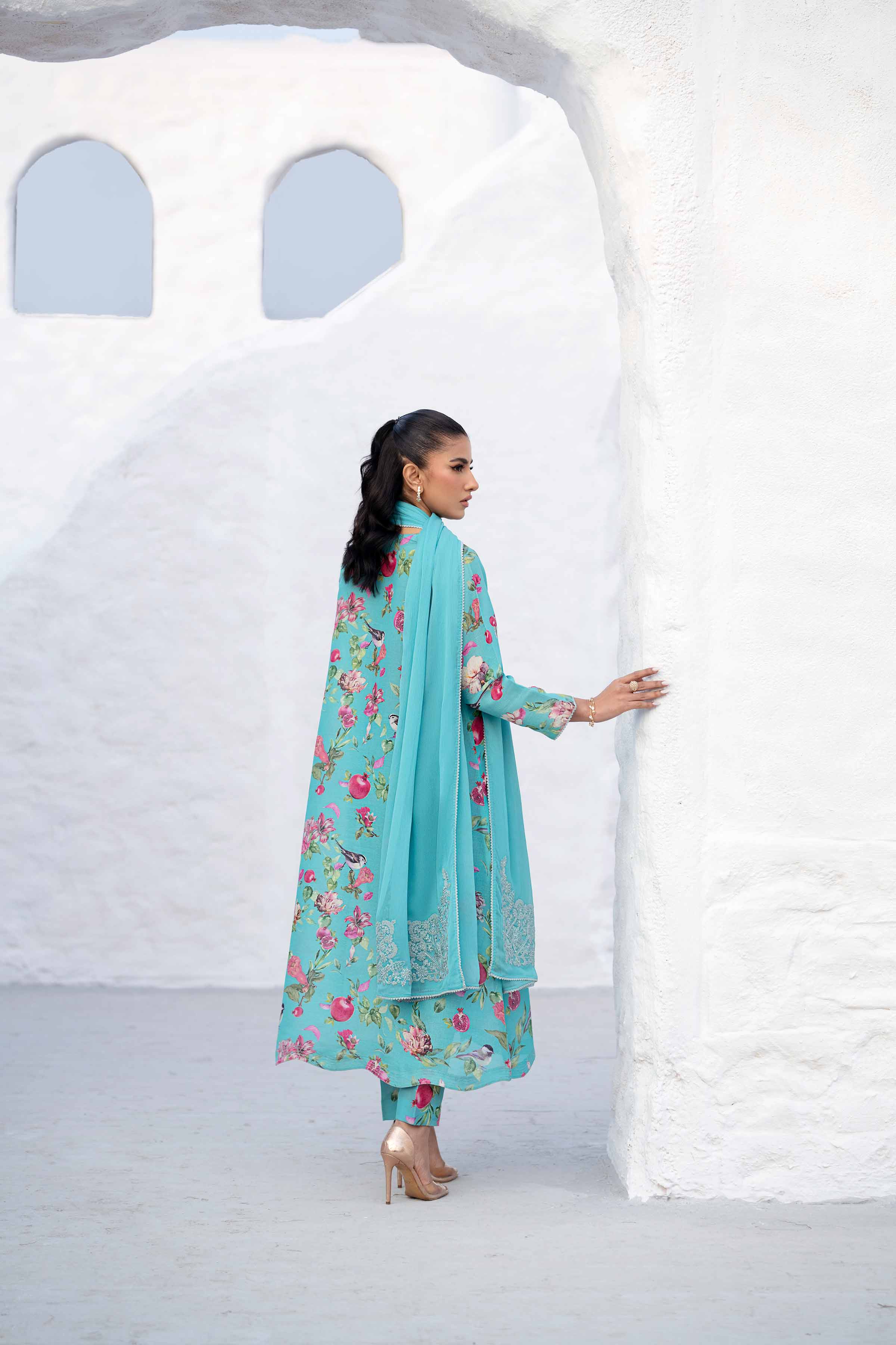 3 Piece - Printed Embroidered Suit - KFS25-44 - Image 3