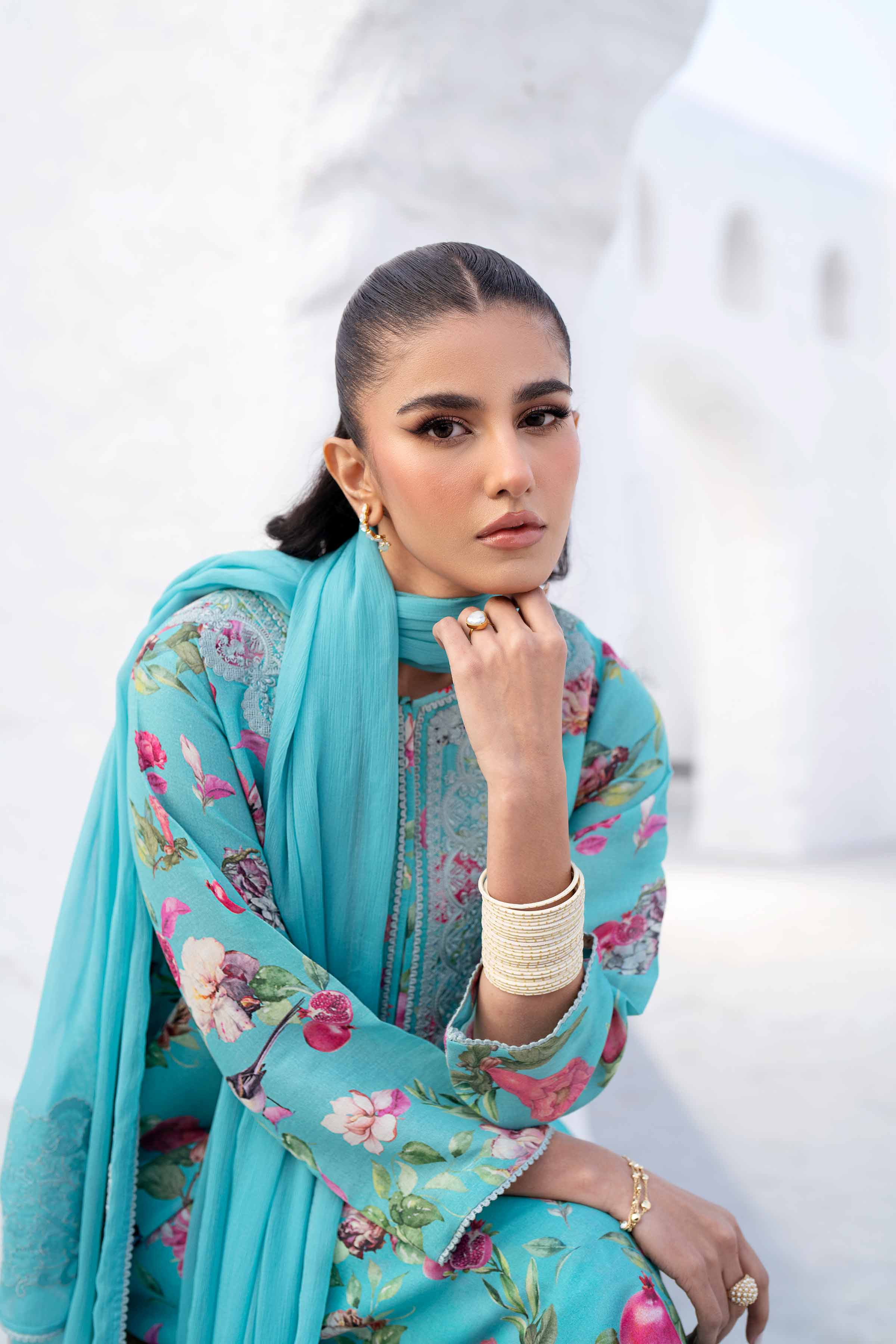 3 Piece - Printed Embroidered Suit - KFS25-44 - Image 4