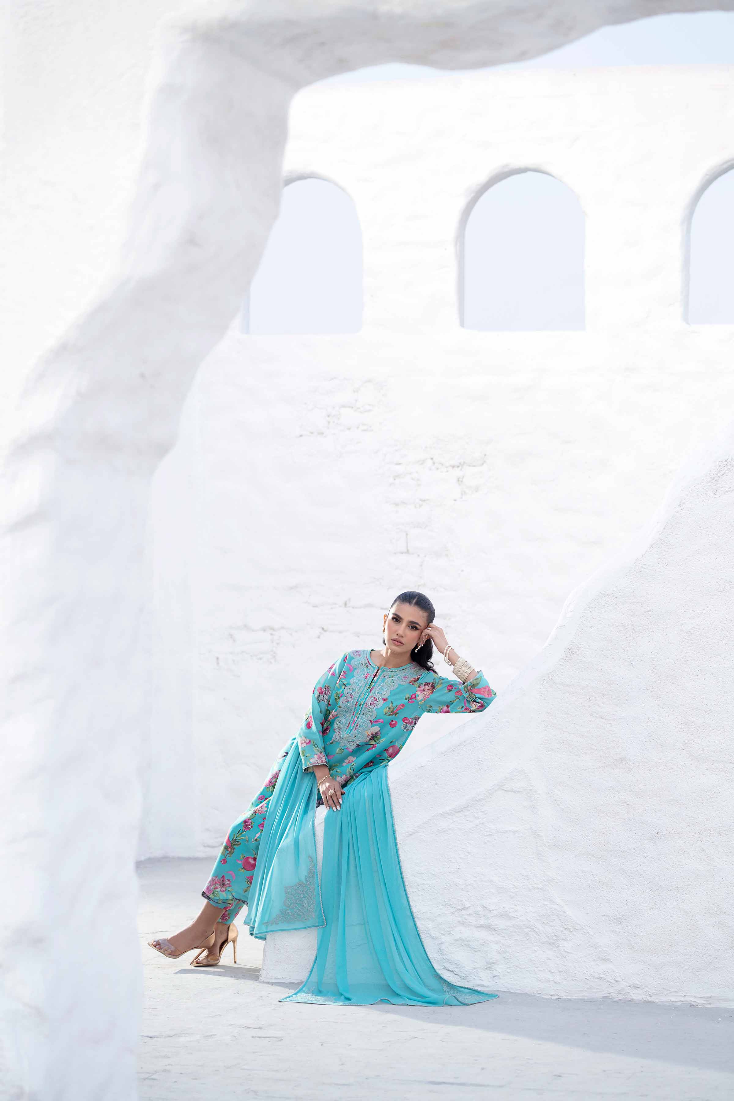 3 Piece - Printed Embroidered Suit - KFS25-44 - Image 6
