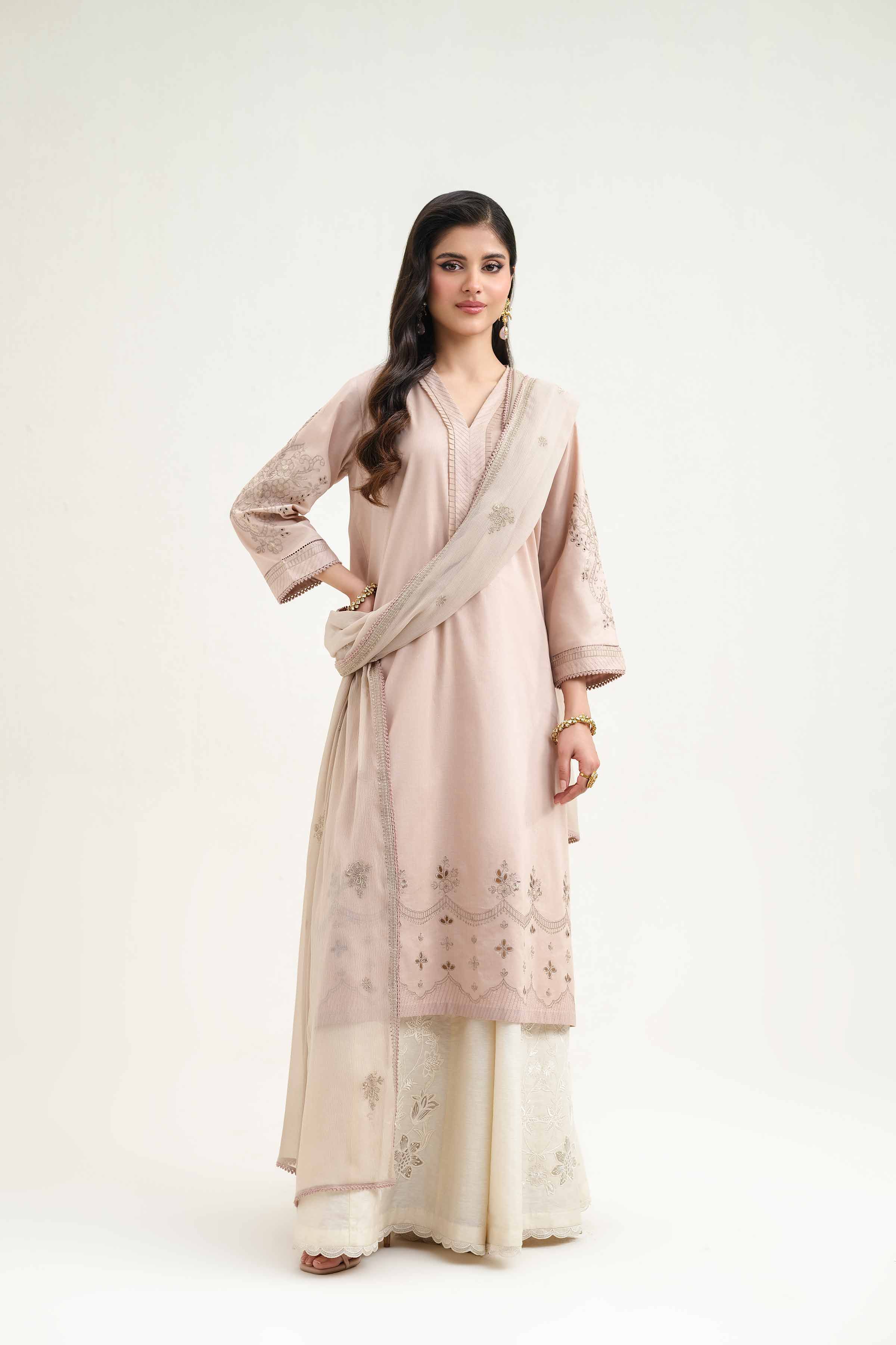 2 Piece - Embroidered Suit - KFS25-46 - Image 4