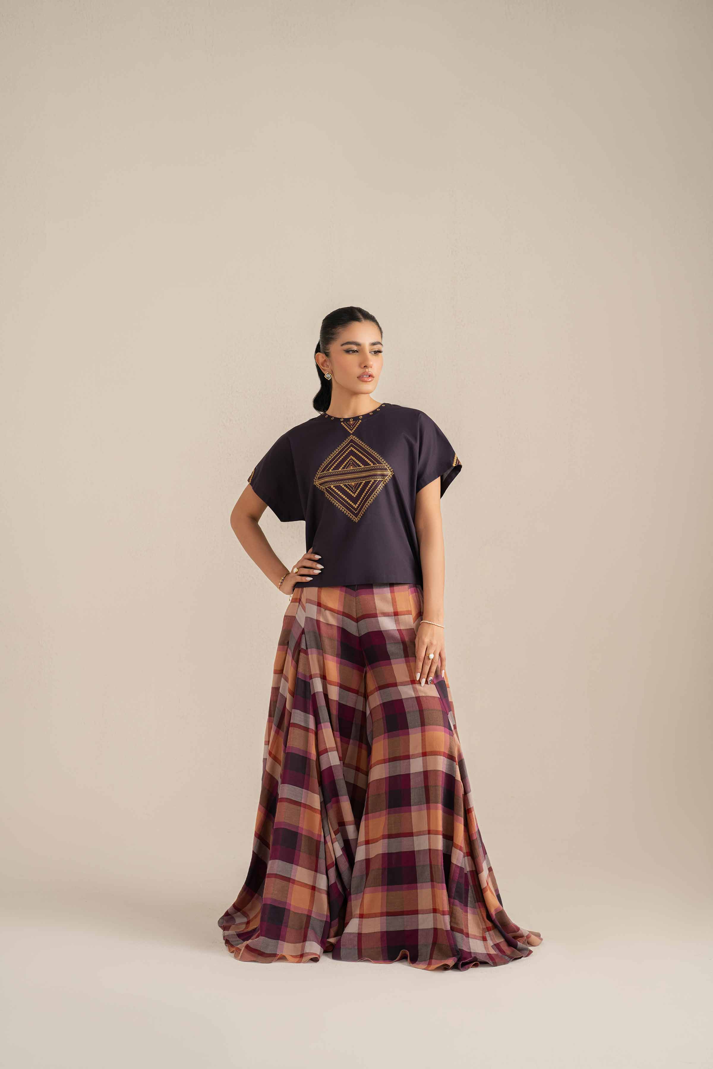 2 Piece - Embroidered Suit - KFS25-63 - Image 5