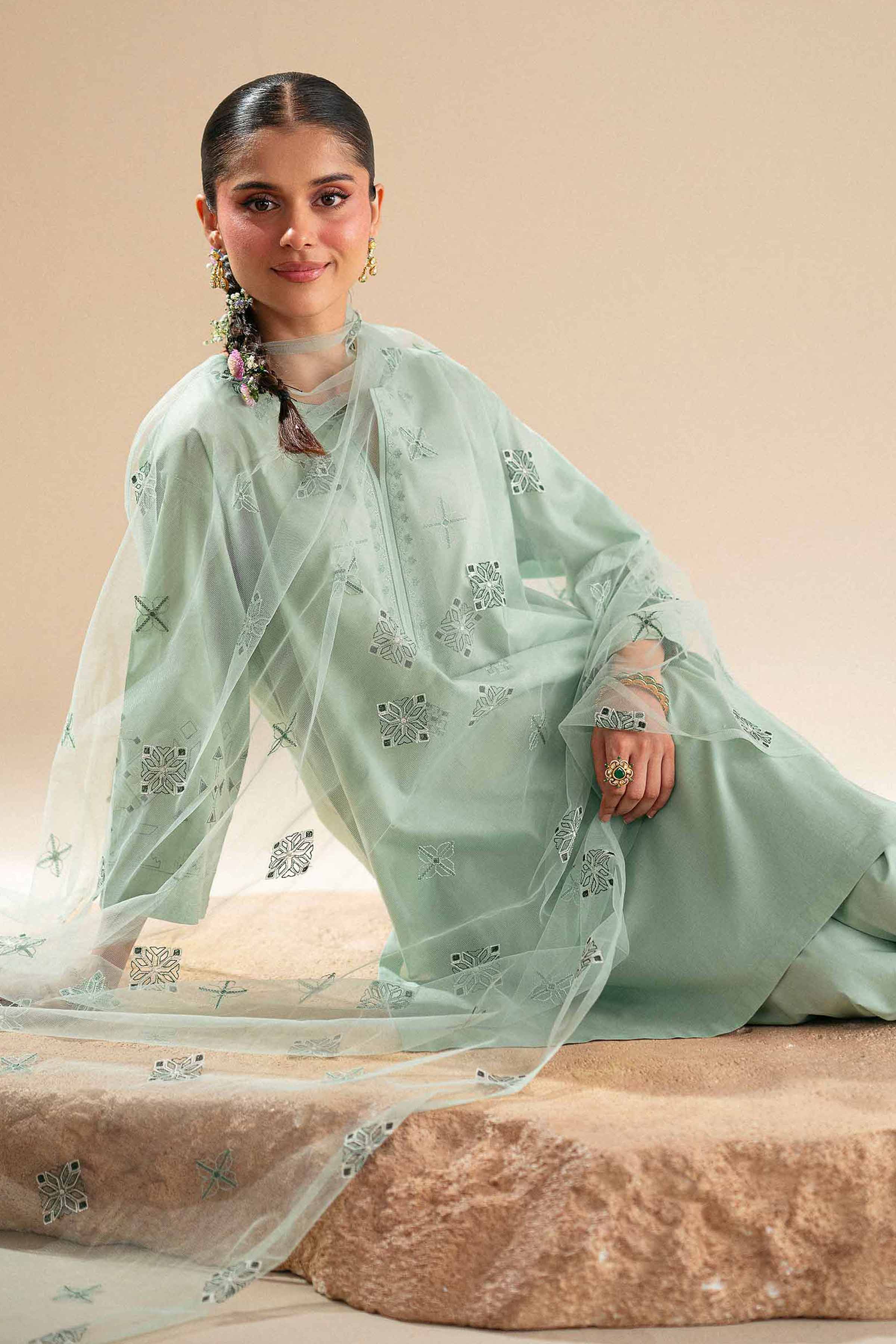 3 Piece - Embroidered Suit - KFS25-95 - Image 2