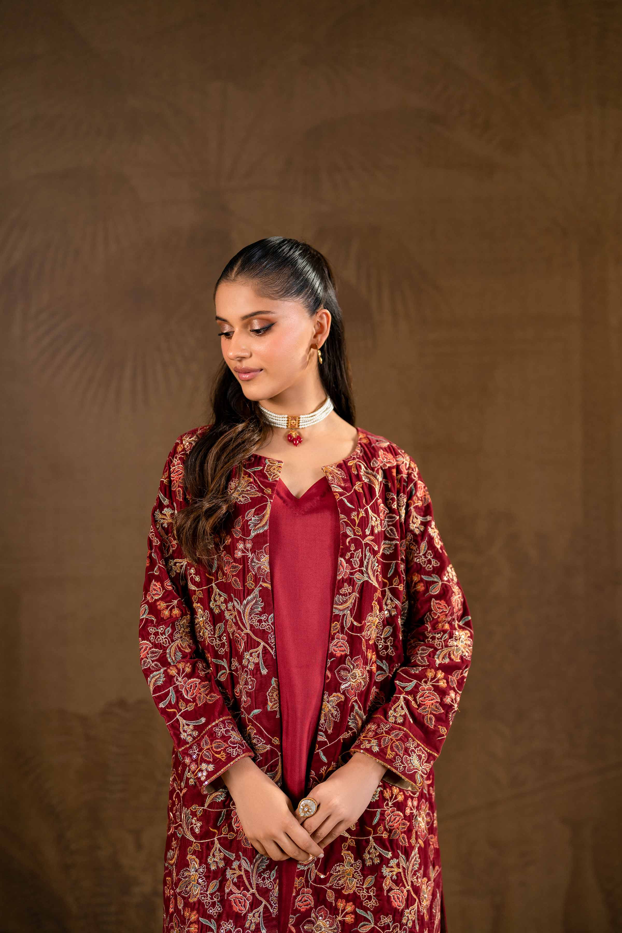 3 Piece - Embroidered Suit - KFW24-13 - Image 10