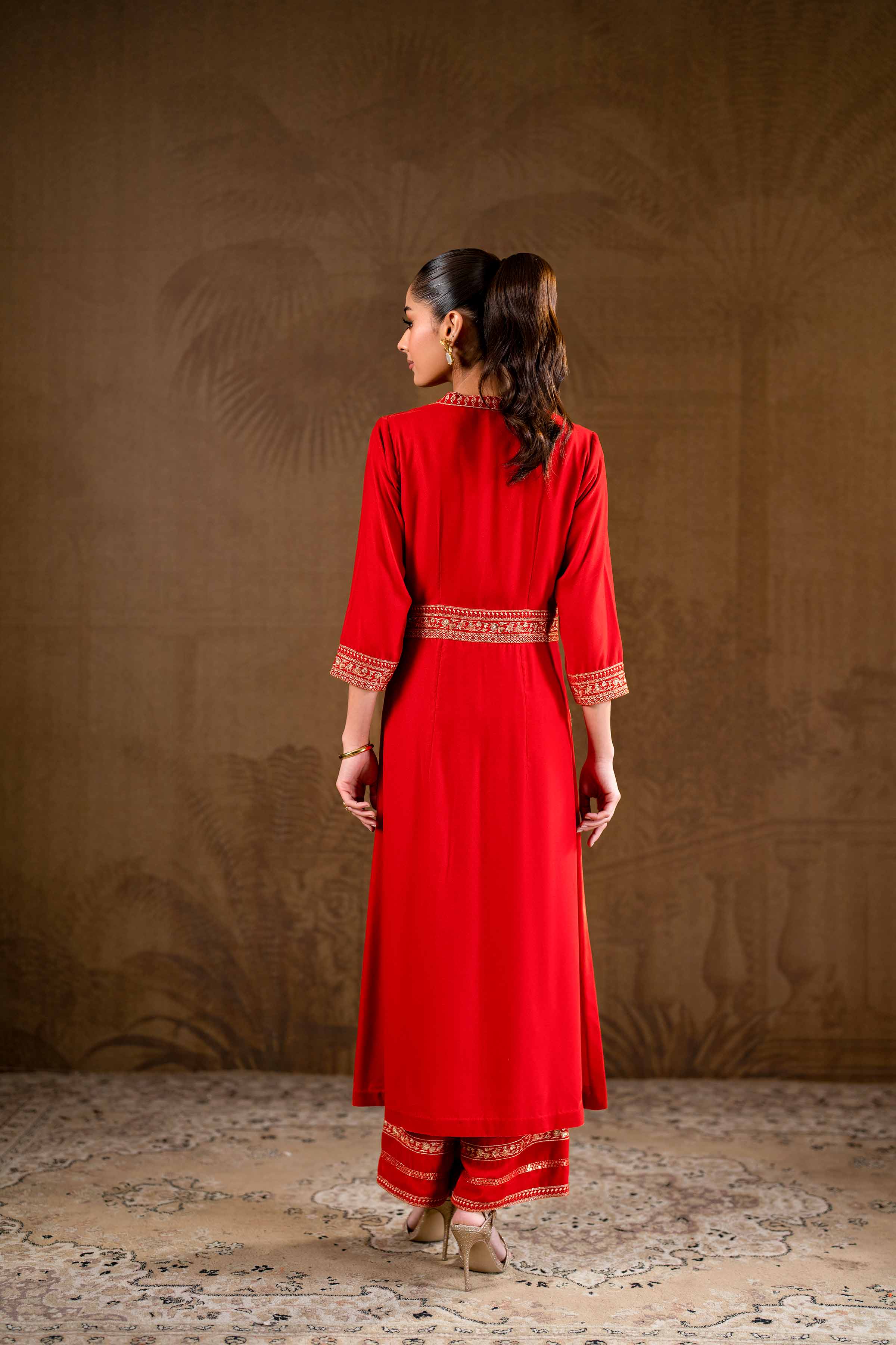 2 Piece - Embroidered Suit - KFW24-24 - Image 3