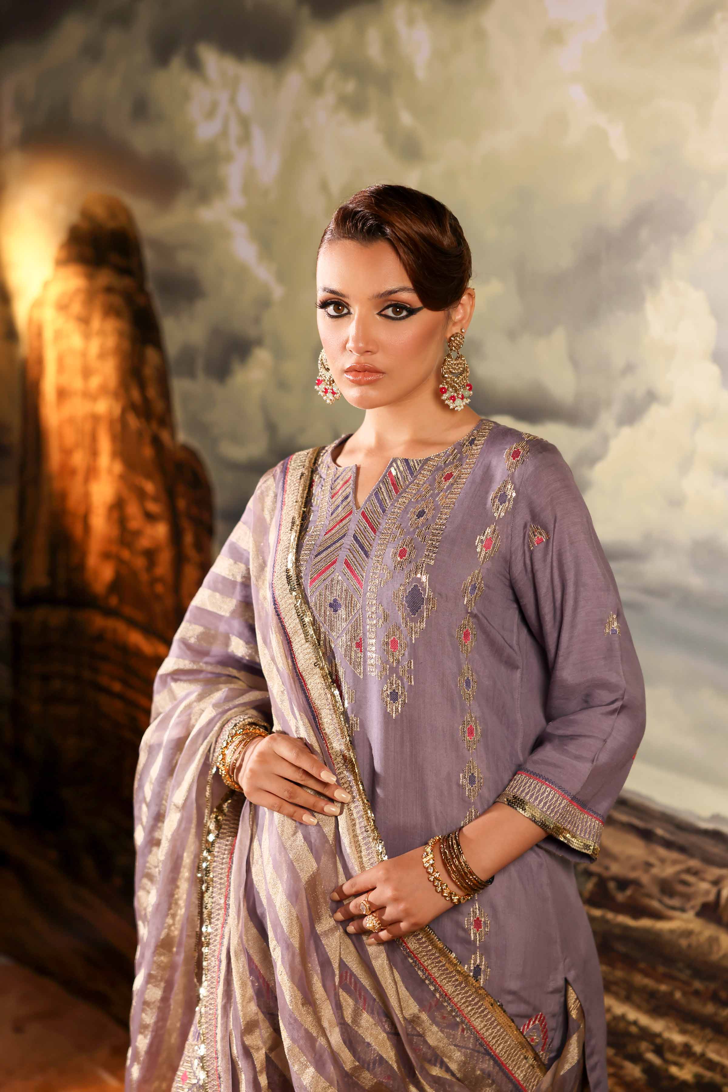 3 Piece - Embroidered Suit - KFW24-39 - Image 4