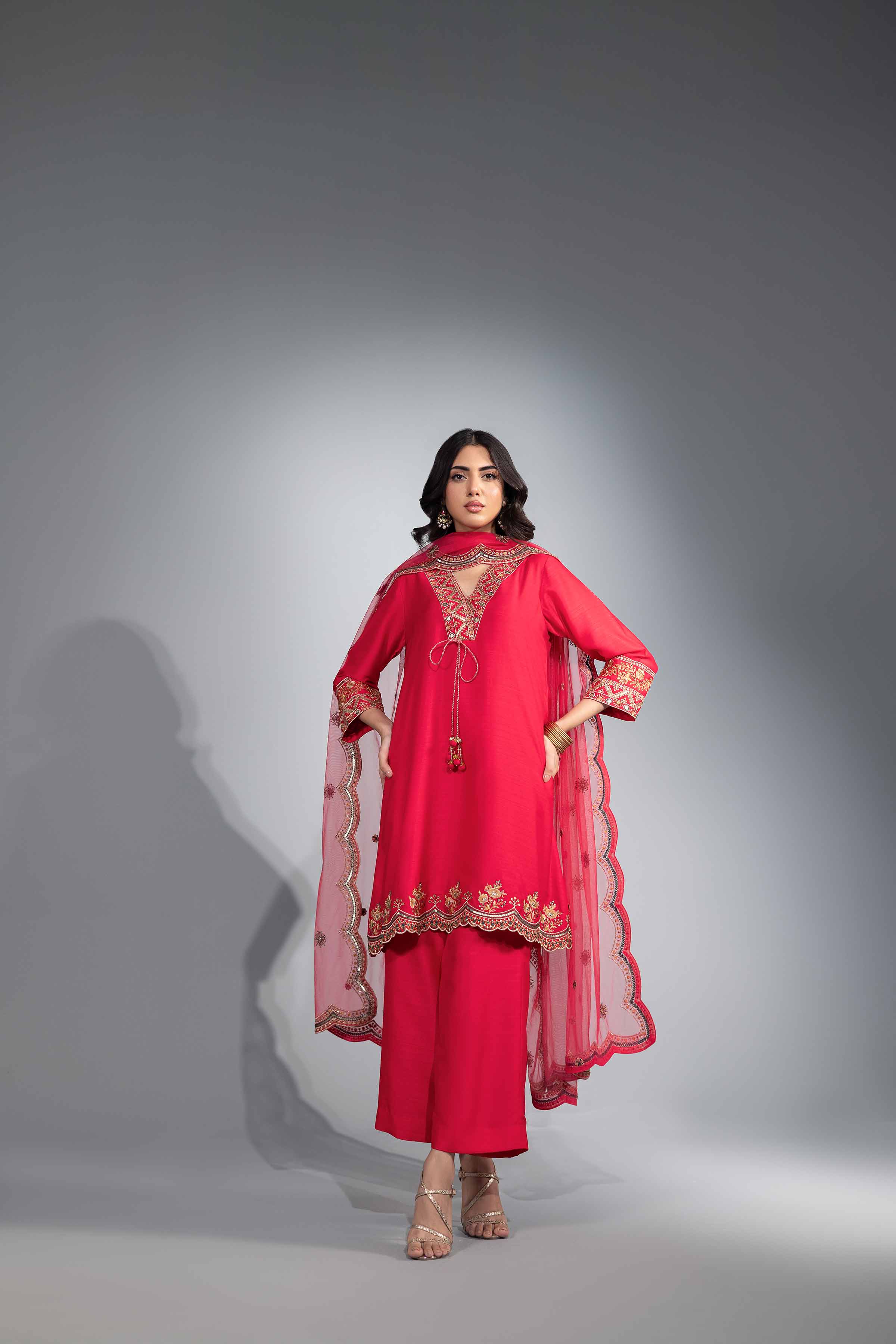 3 Piece - Embroidered Suit - KFW24-43 - Image 4