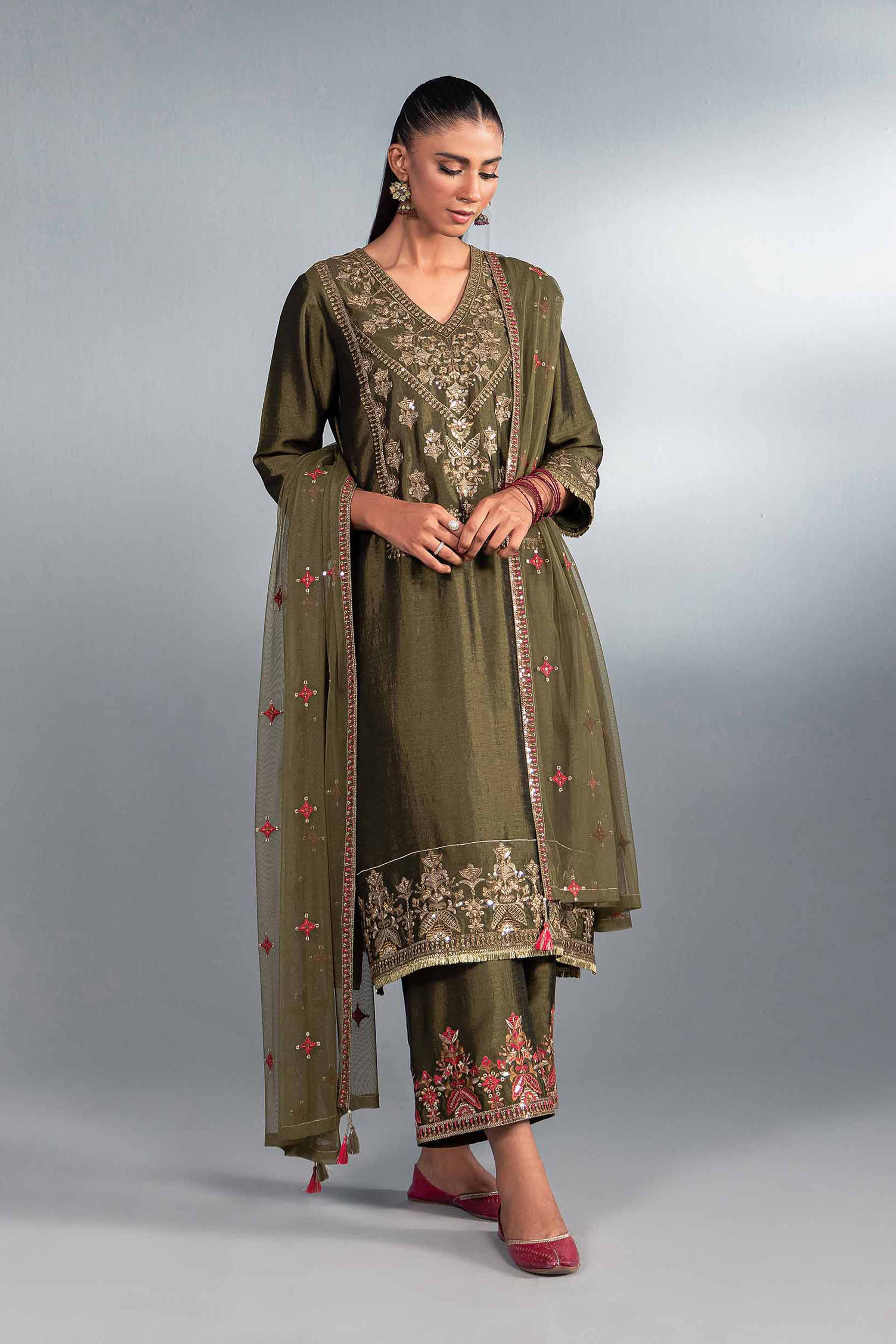 3 Piece - Embroidered Suit - KFW24-59 - Image 2