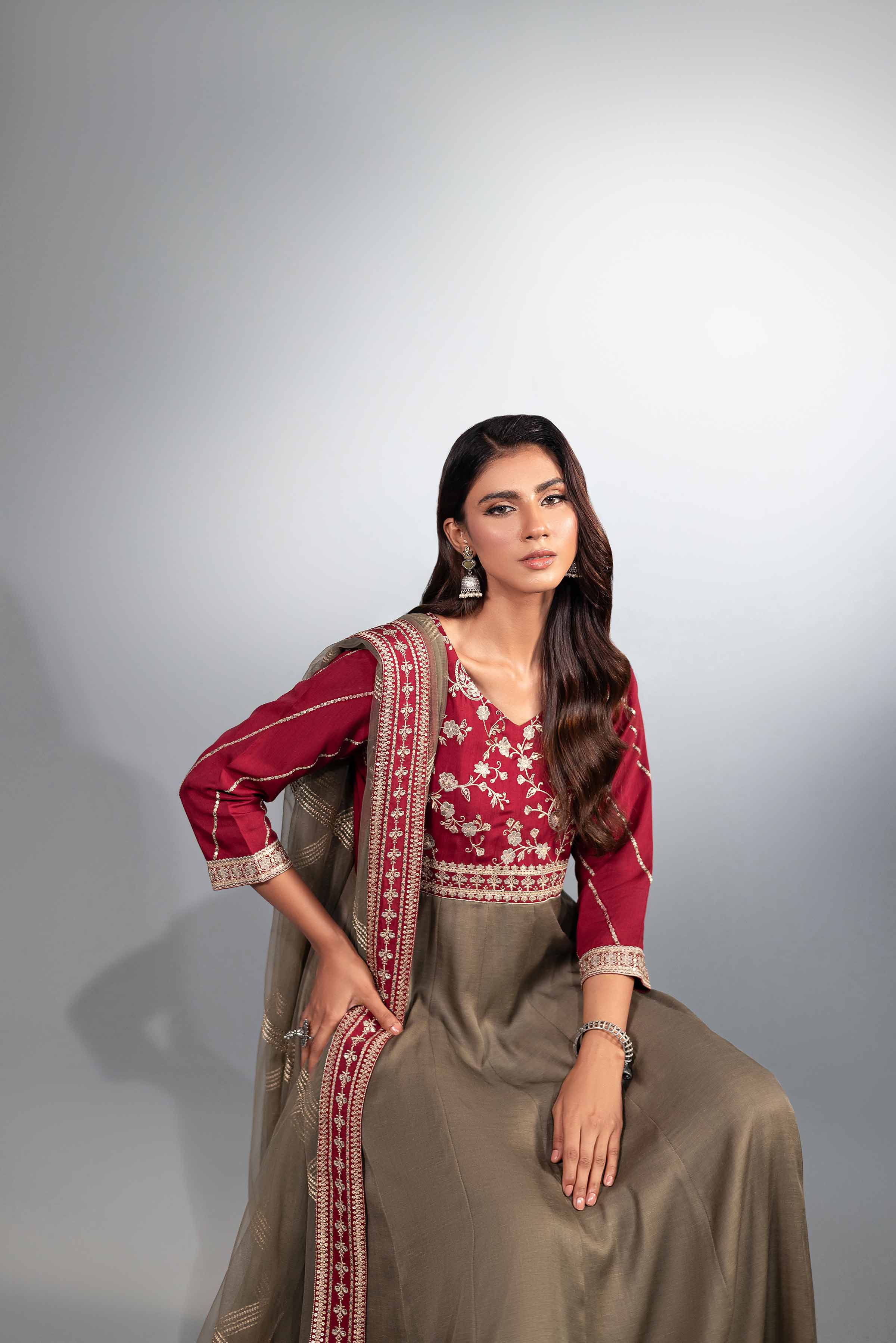 2 Piece - Embroidered Suit - KFW24-61 - Image 5
