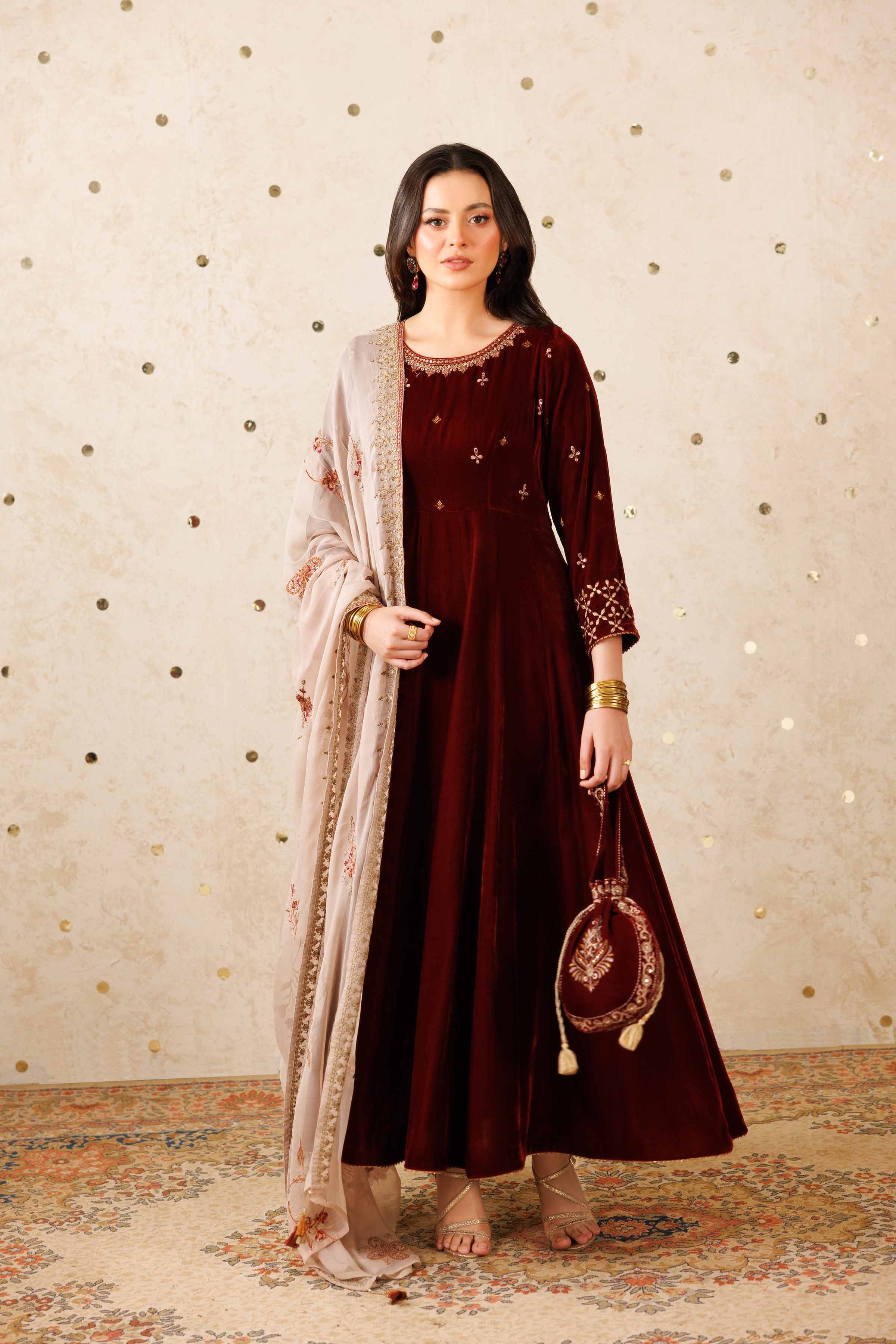2 Piece - Embroidered Suit - KFW25-05 - Image 5